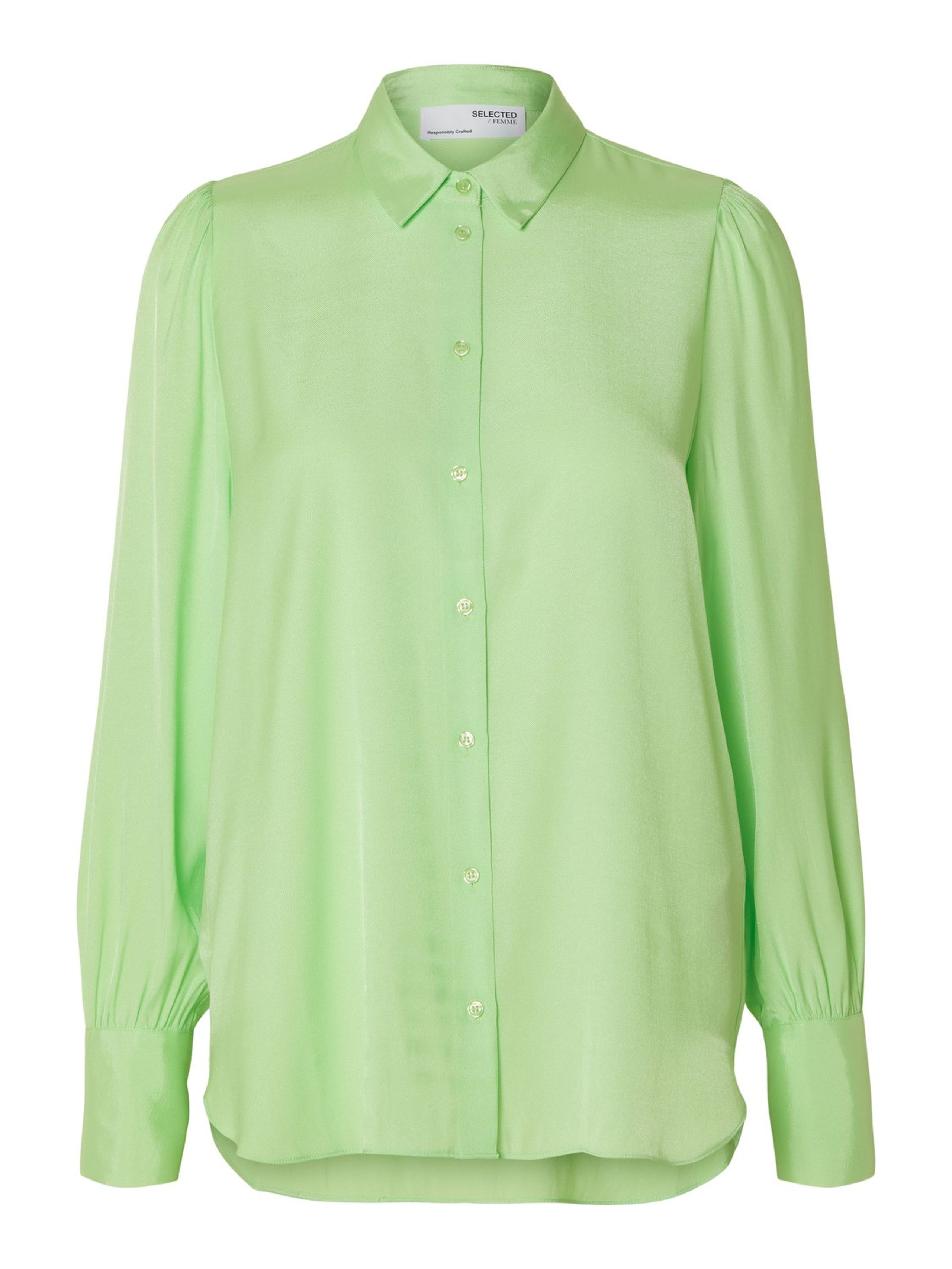 Selected Femme - Shirt - SLFAlfa LS Shirt - Pistachio Green