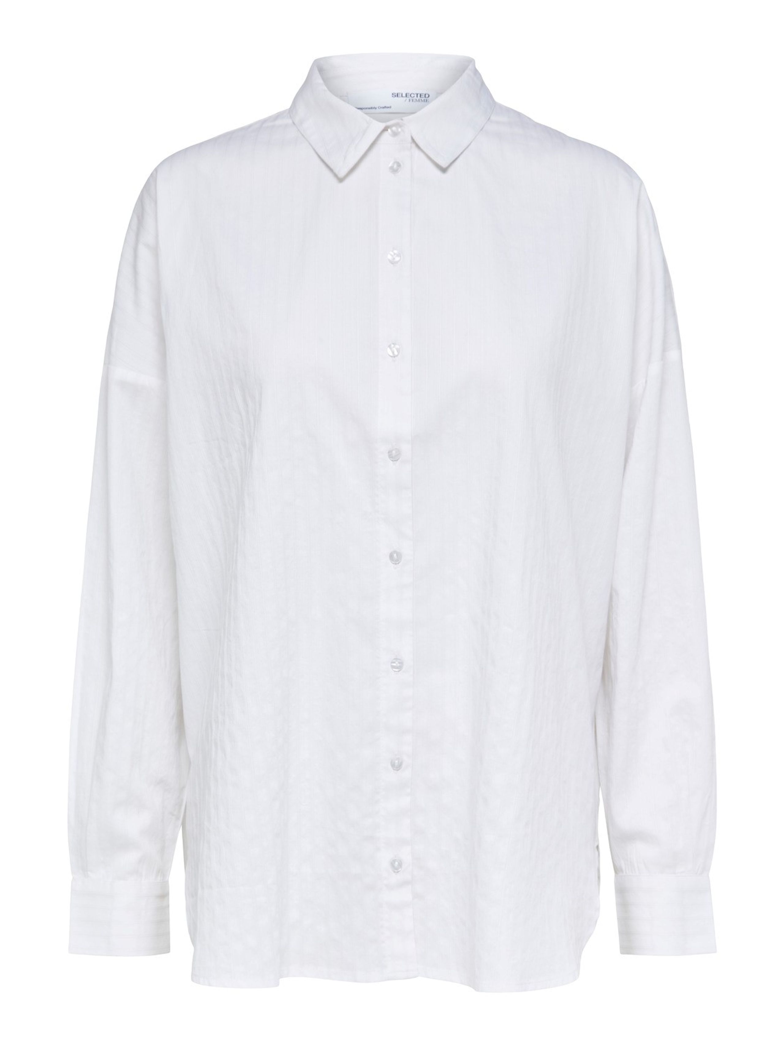 Selected Femme - Camisa - SLFLina-Sanni LS Shirt NOOS - Bright White