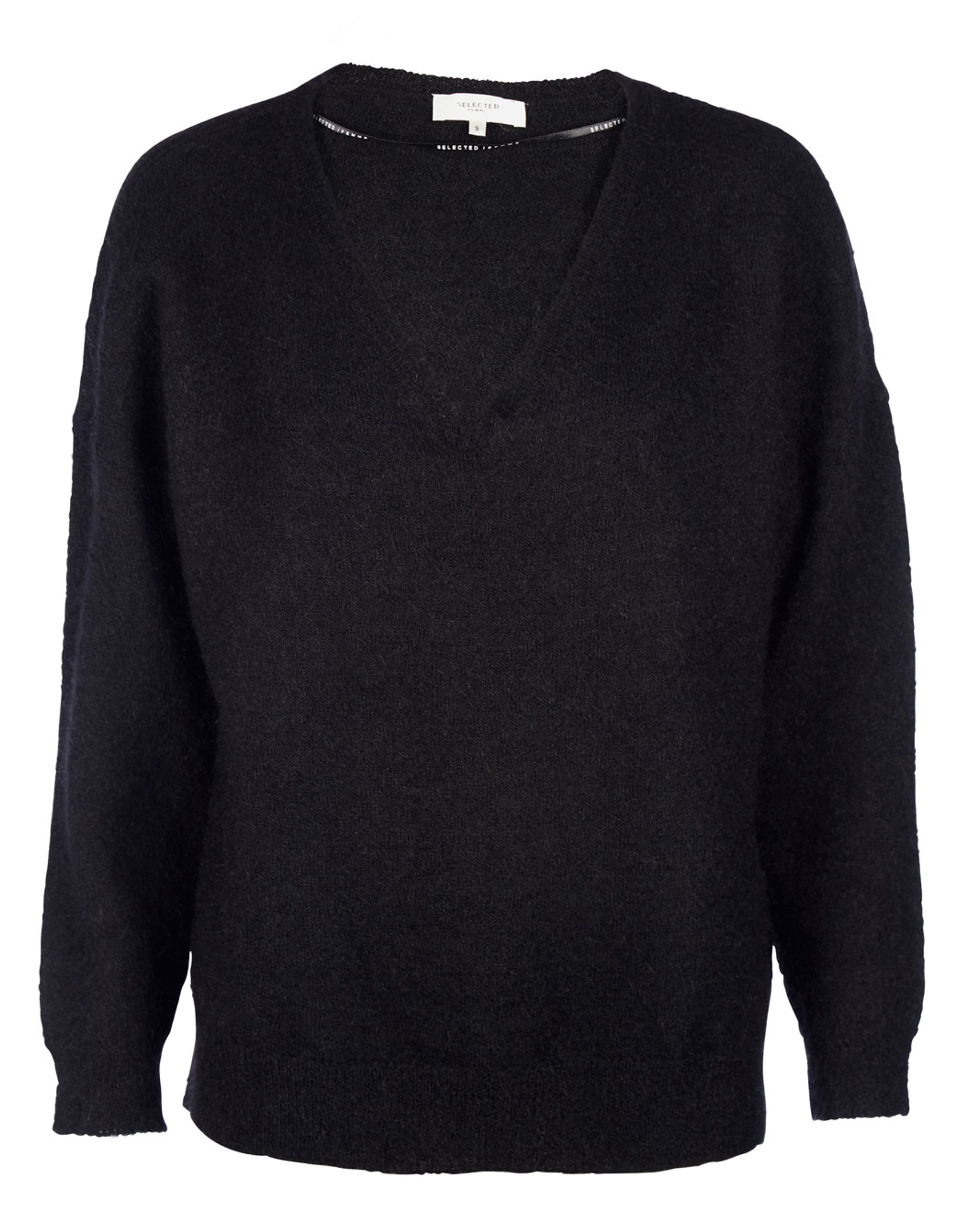 Selected Femme - Knit - Livana Knit V-neck - Black