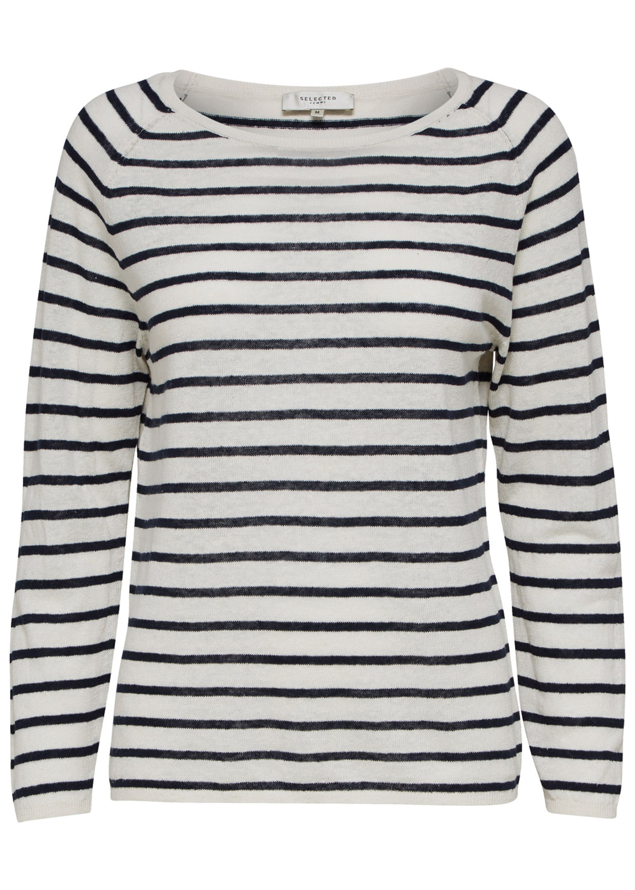 Selected Femme - Knit - Nive Stripe Knit Pullover - Dark Sapphire Stripe