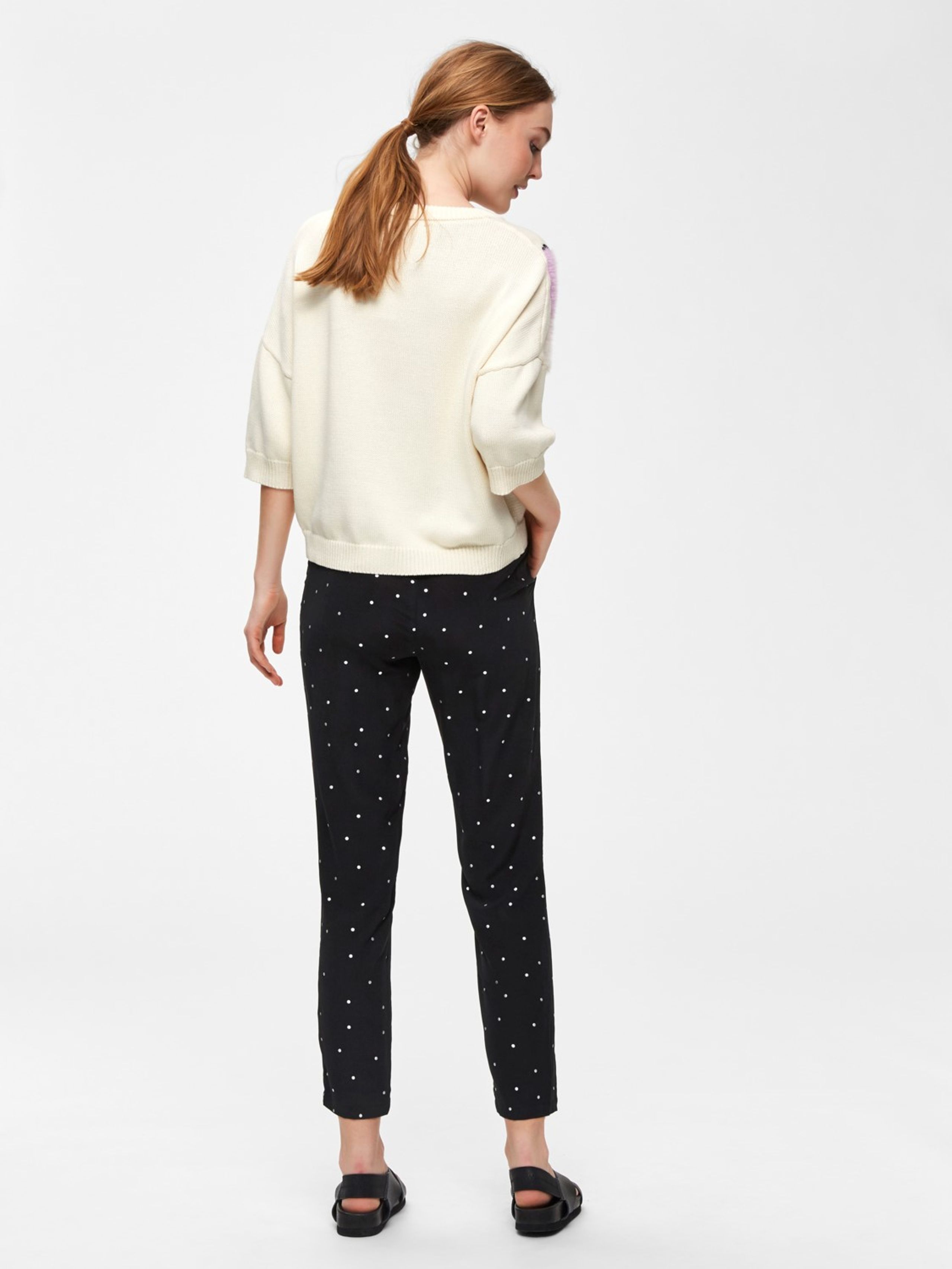 Selected Femme - Knit - Alba 3/4 Knit - Birch/Jacquard Pattern