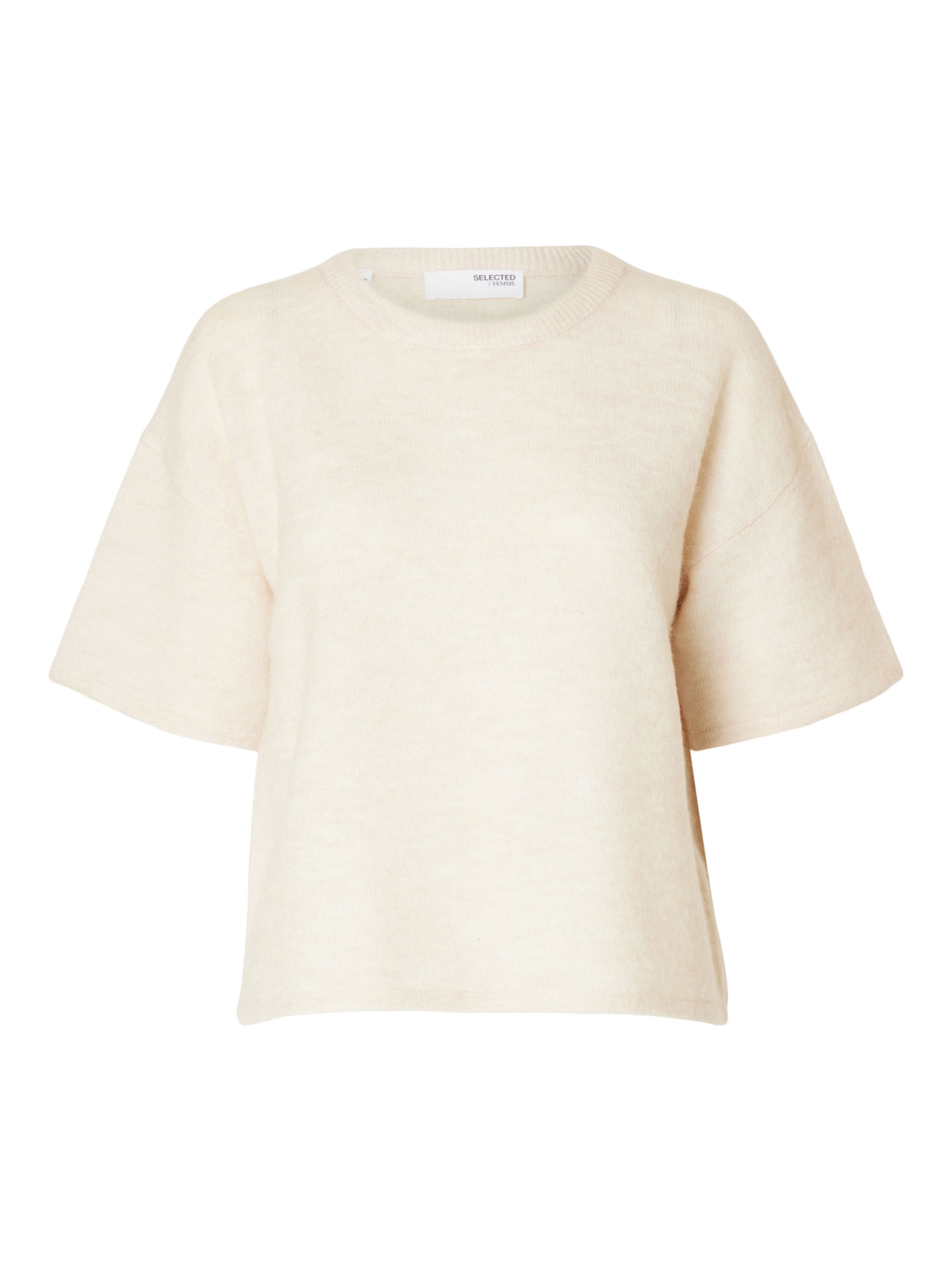 Selected Femme - Strickware - SLFMaline-Liliana 2/4 Knit O-neck - Birch