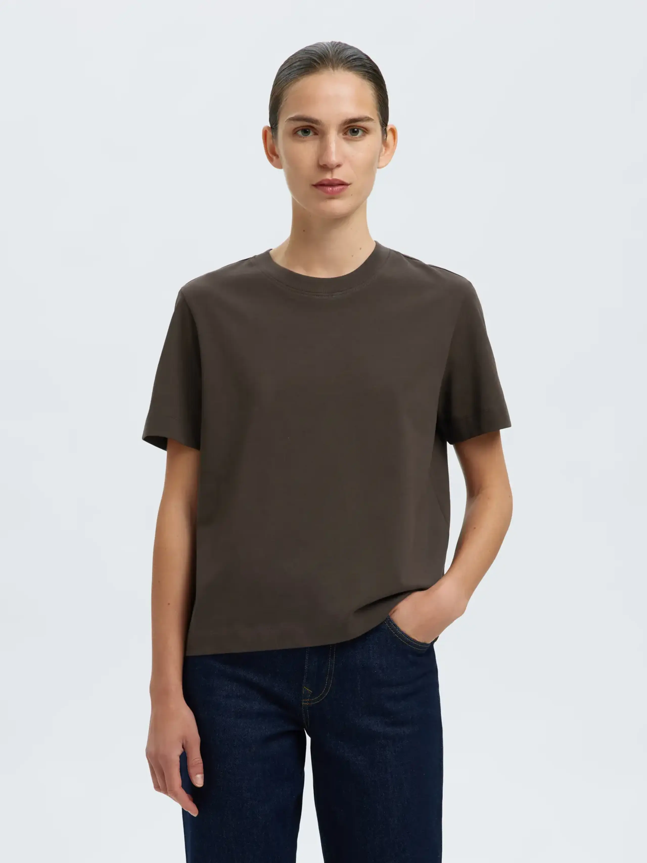 Selected Femme - Tričko - SLFEssential SS Boxy Tee NOOS - Delicioso