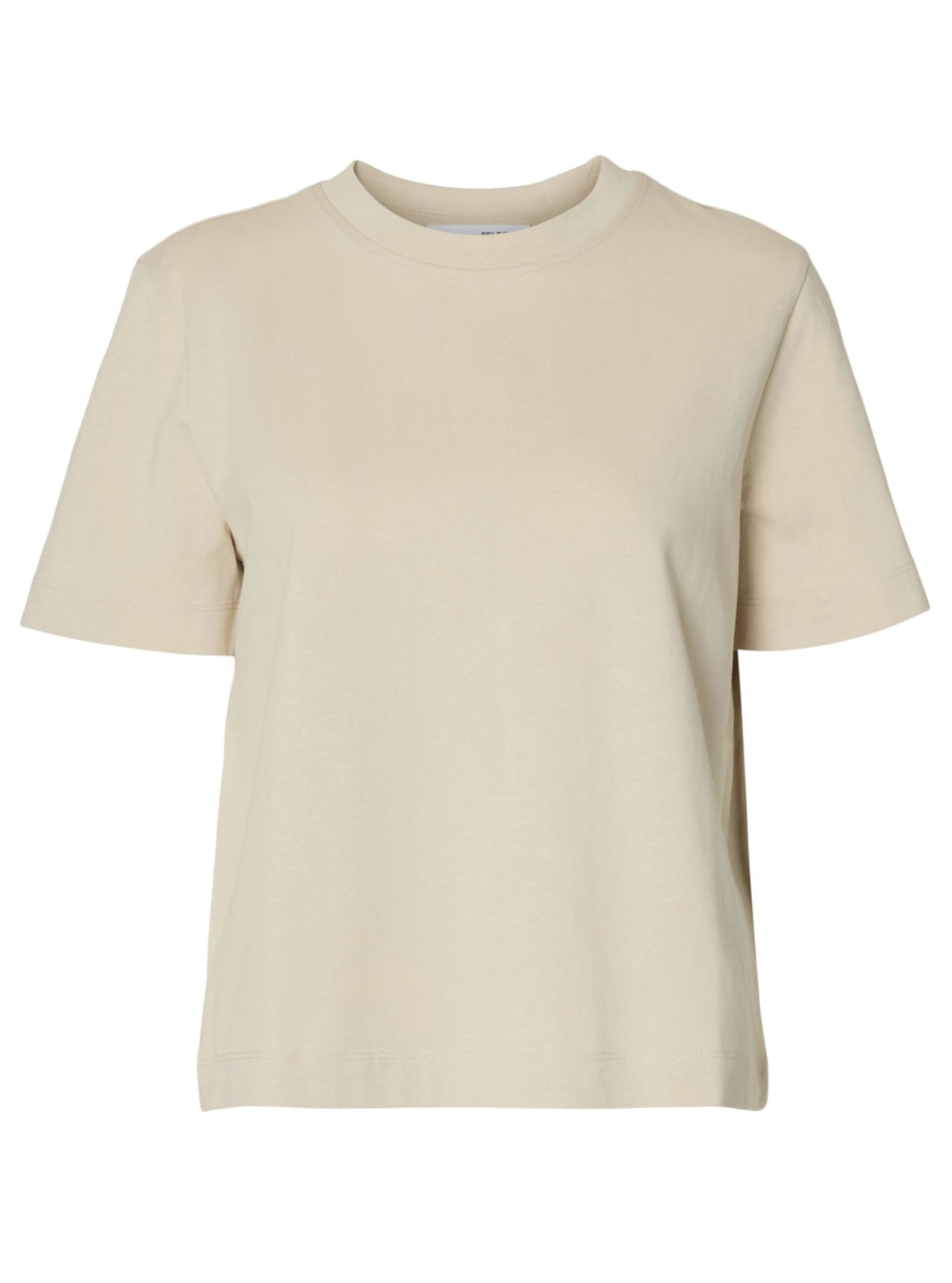 Selected Femme - T-shirt - SLFEssential SS Boxy Tee NOOS - Oatmeal