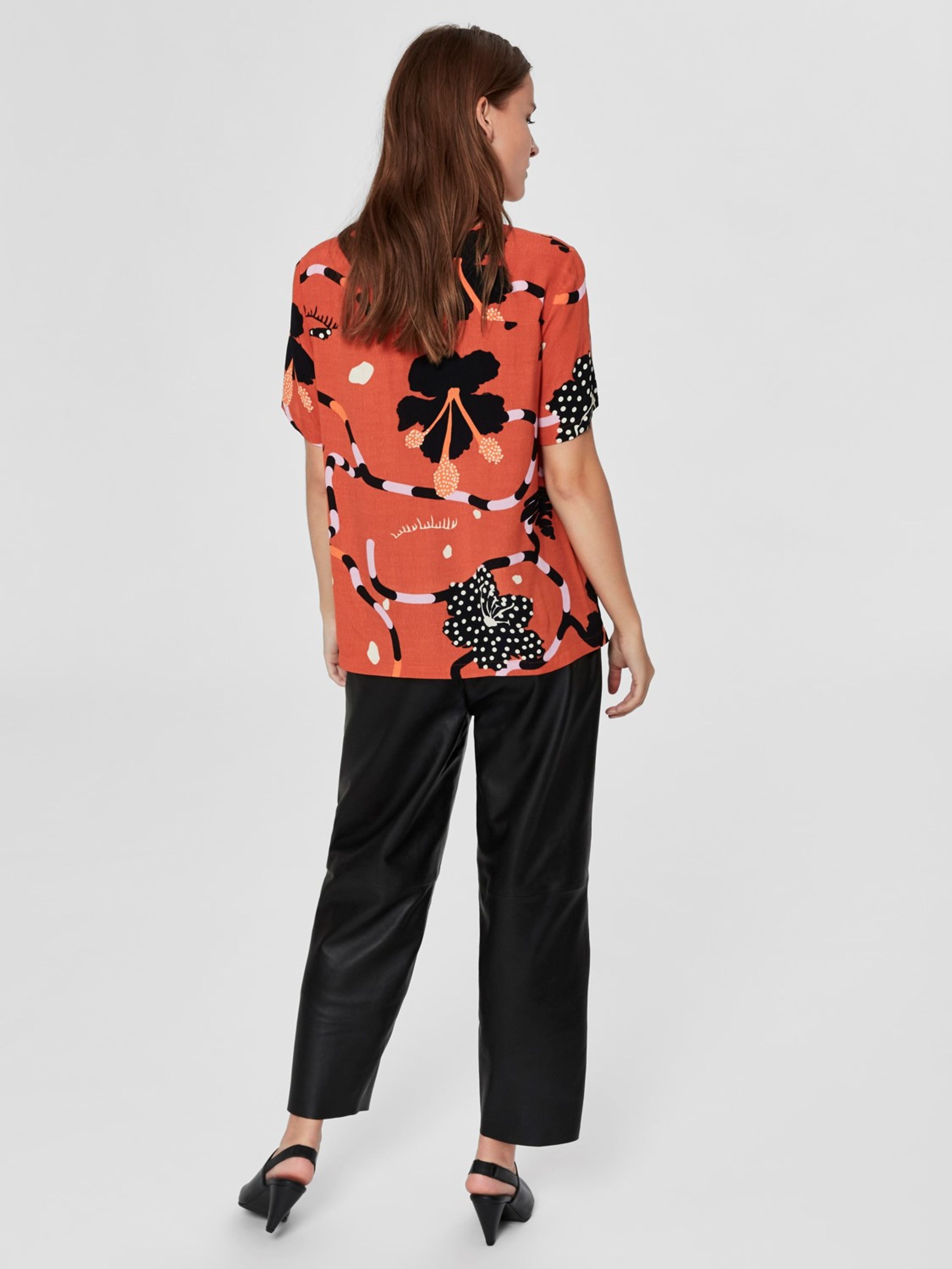 Selected Femme - Top - Kiara Short Sleeve Top - Mango Printed