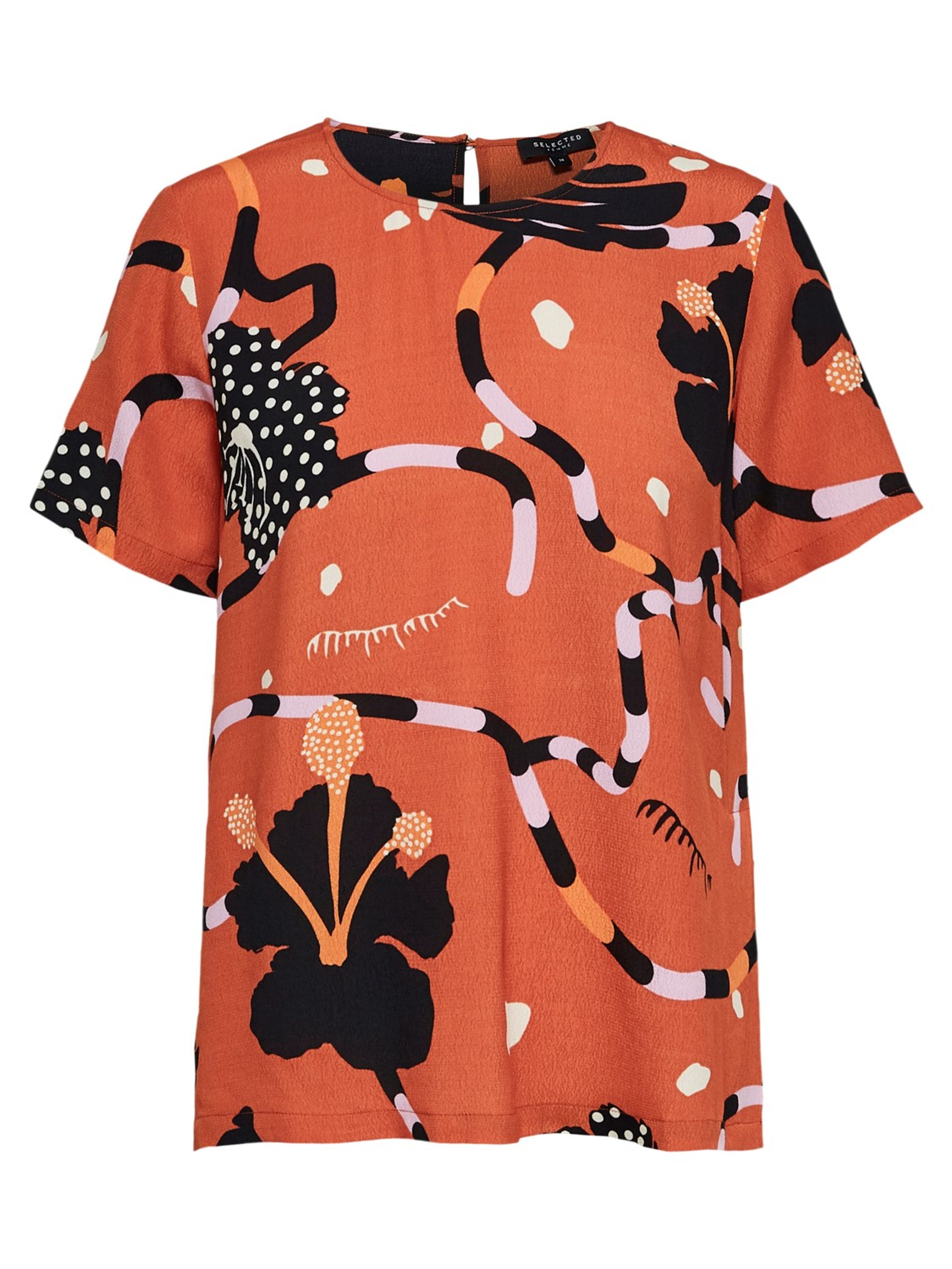 Selected Femme - Top - Kiara Short Sleeve Top - Mango Printed