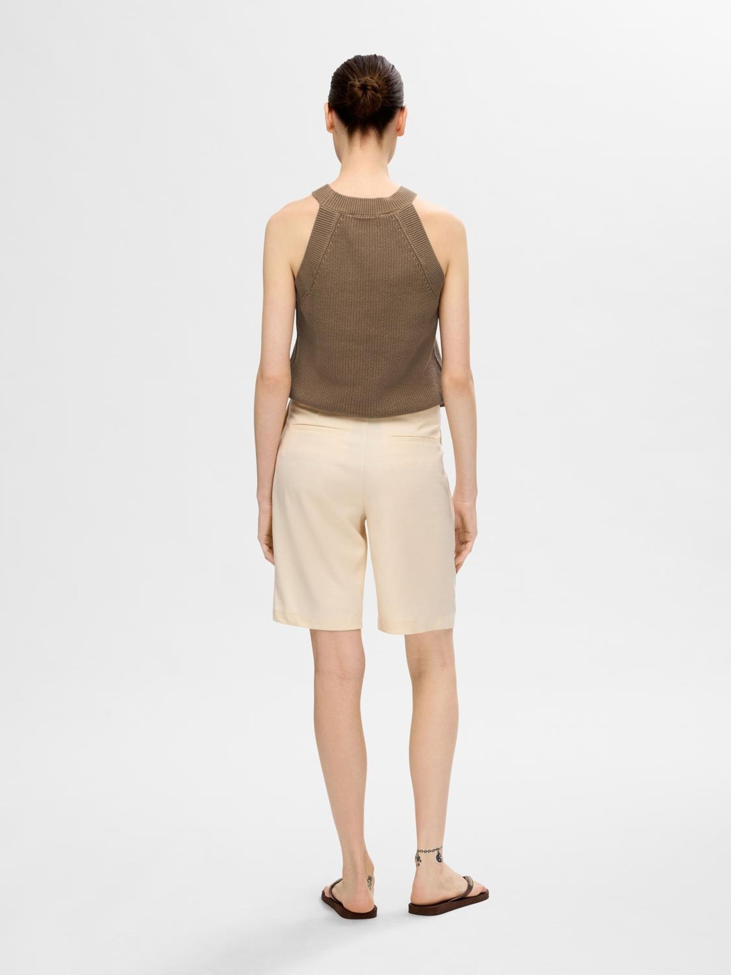 Selected Femme - Nahoru - SLFVinna SL Halterneck Knit - Coca Mocha