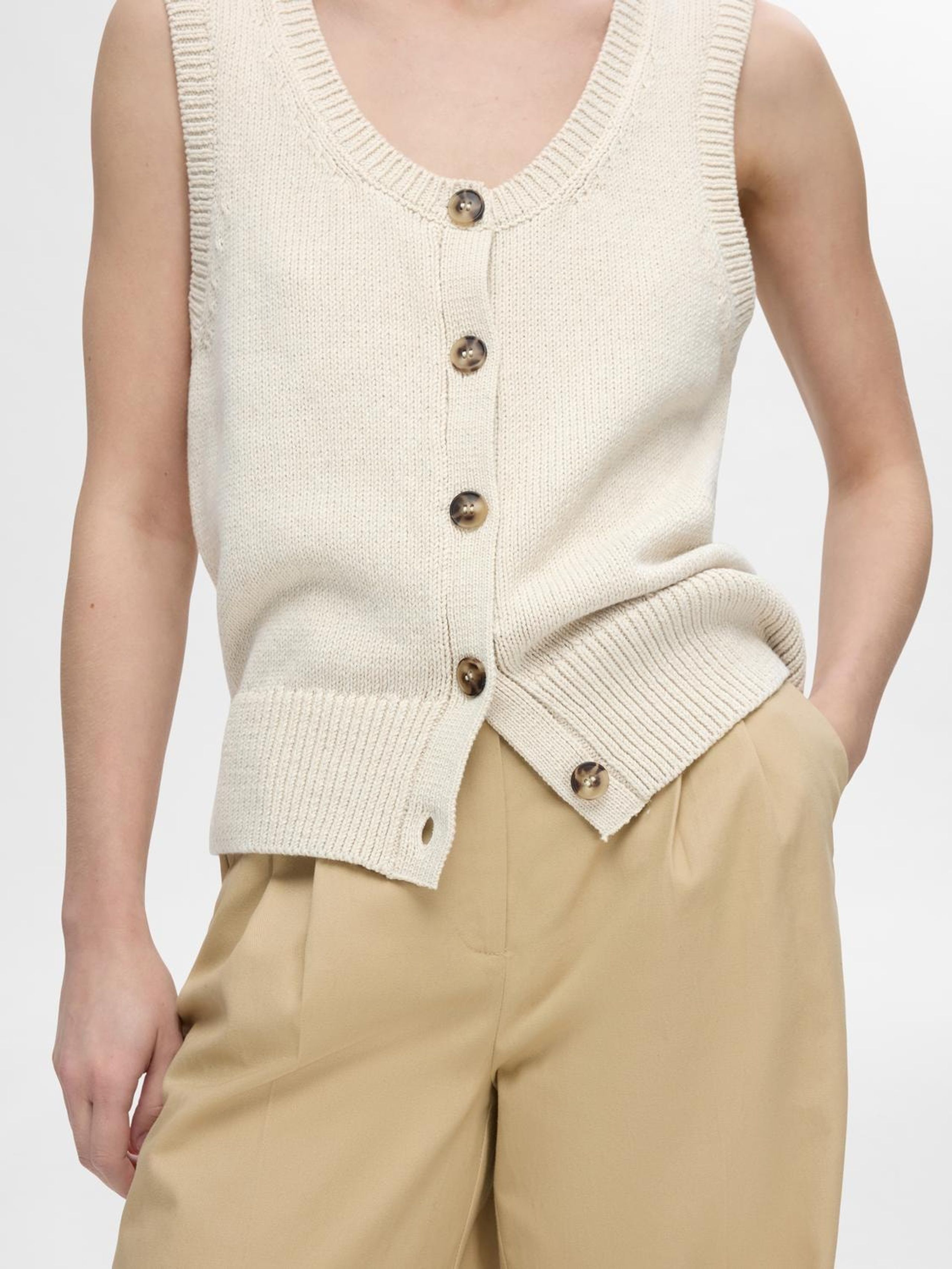 Selected Femme - Weste - SLFJilli SL Knit Vest - Birch