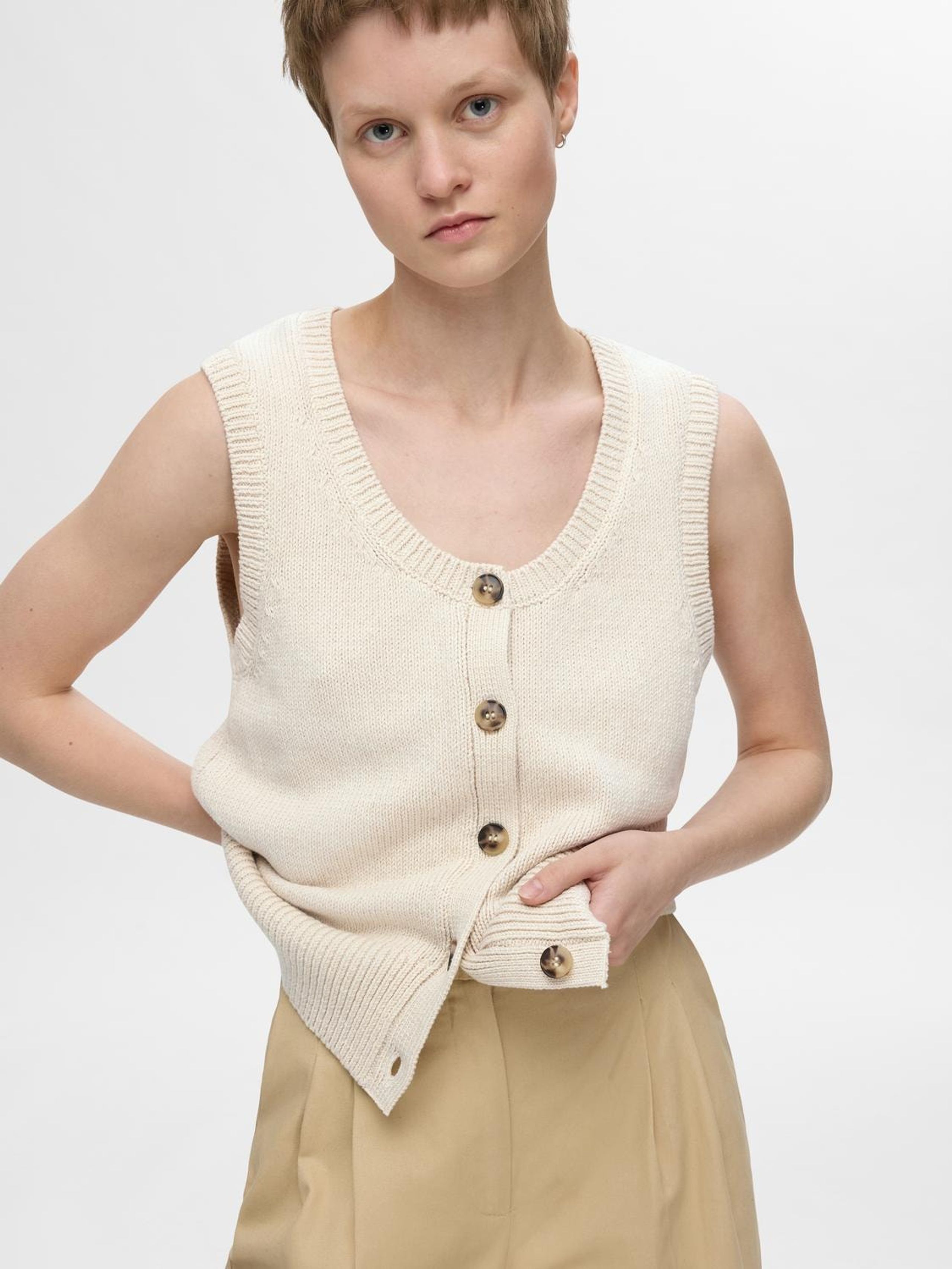 Selected Femme - Weste - SLFJilli SL Knit Vest - Birch