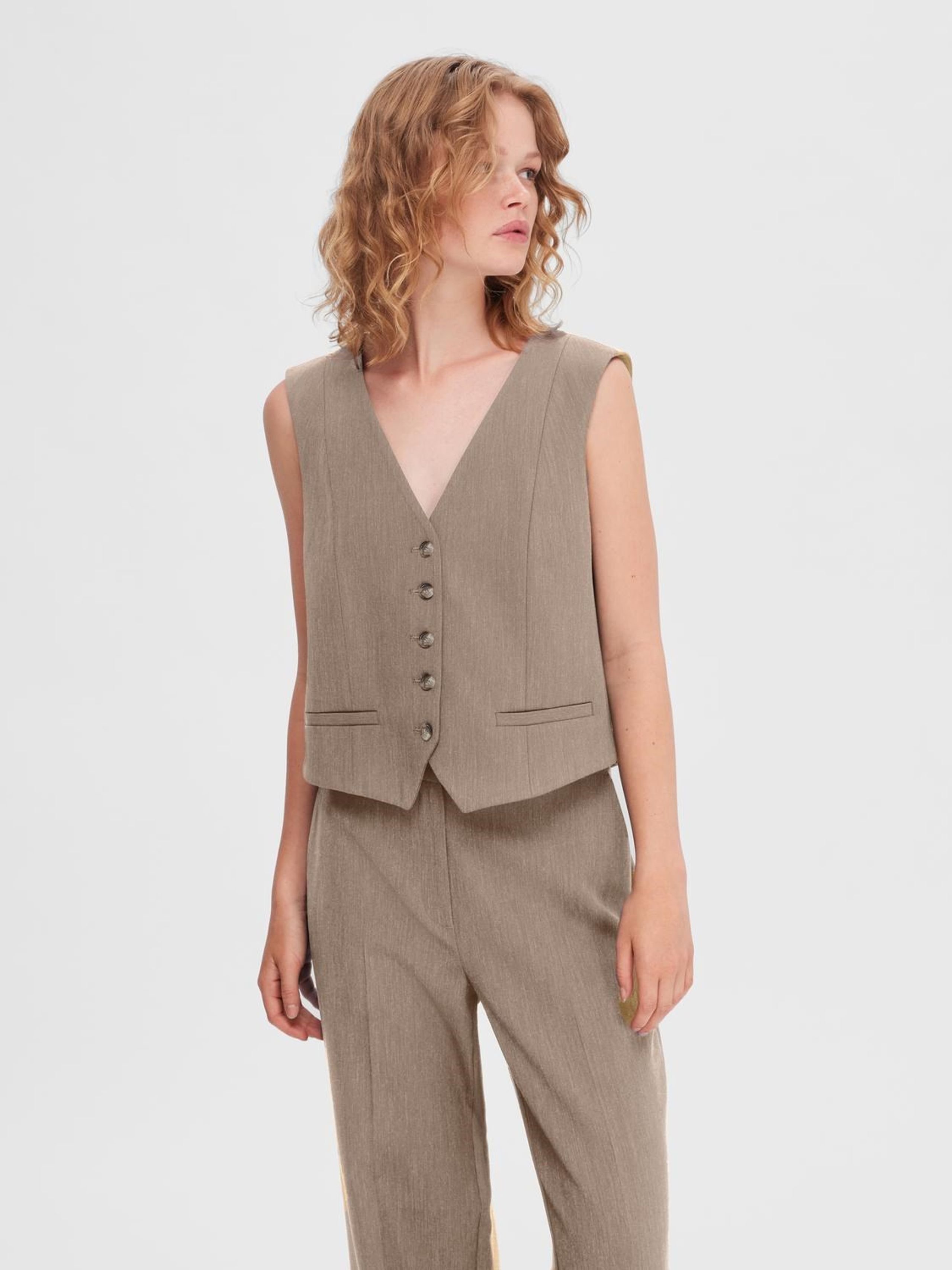 Selected Femme - Vest - SLFRita Vest - Camel