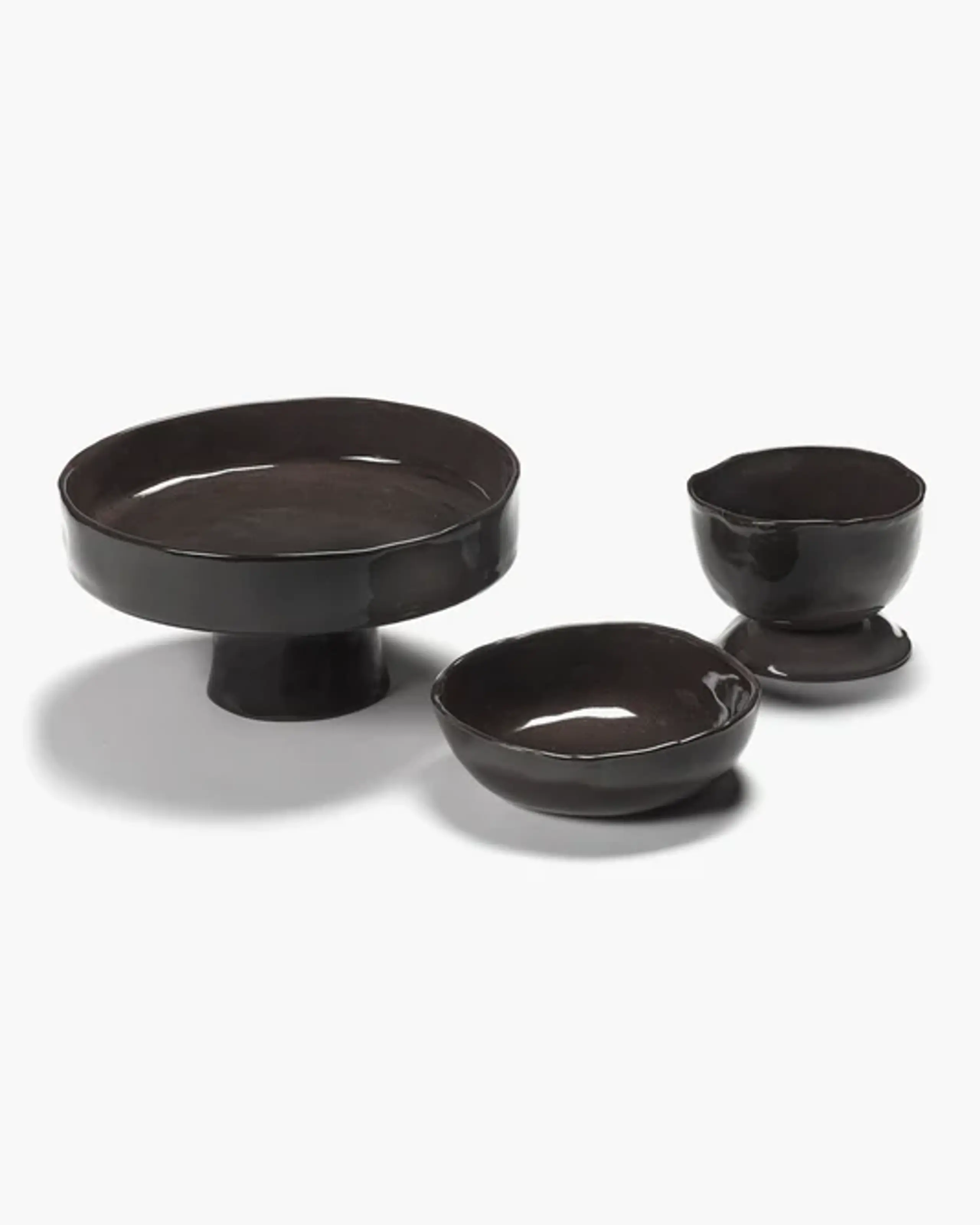 Serax - Bowl - High Bowl On Foot La Mère - Ebony S