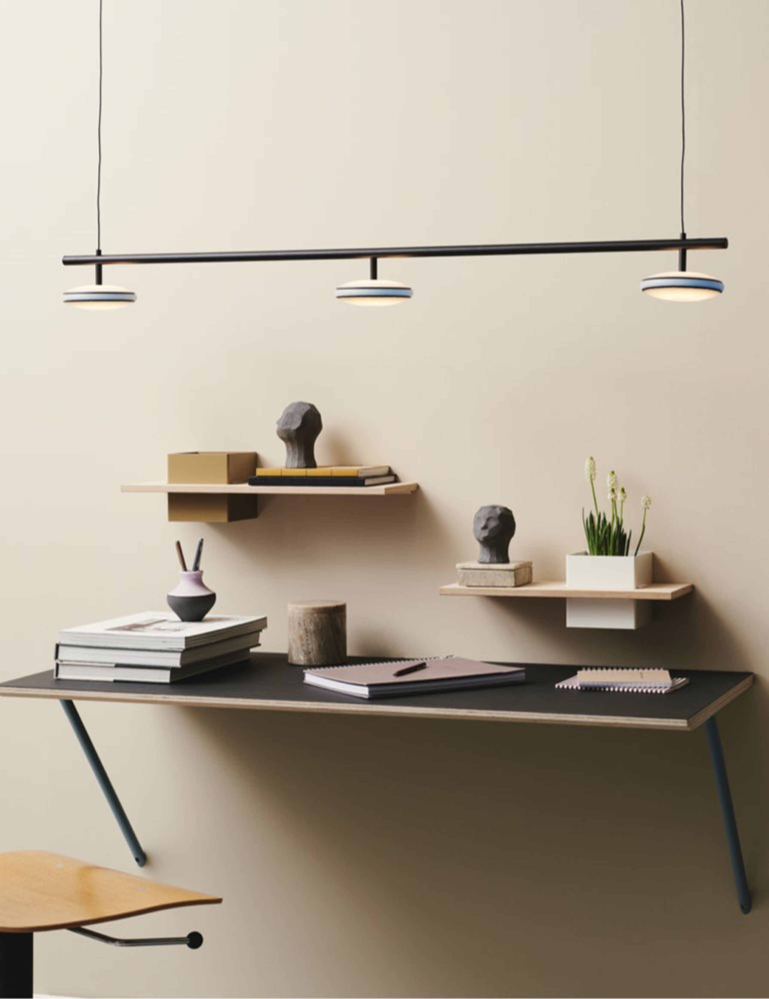 Shadelights - Pendant Lamp - ØS1 Suspension Rail with node - Black / Black