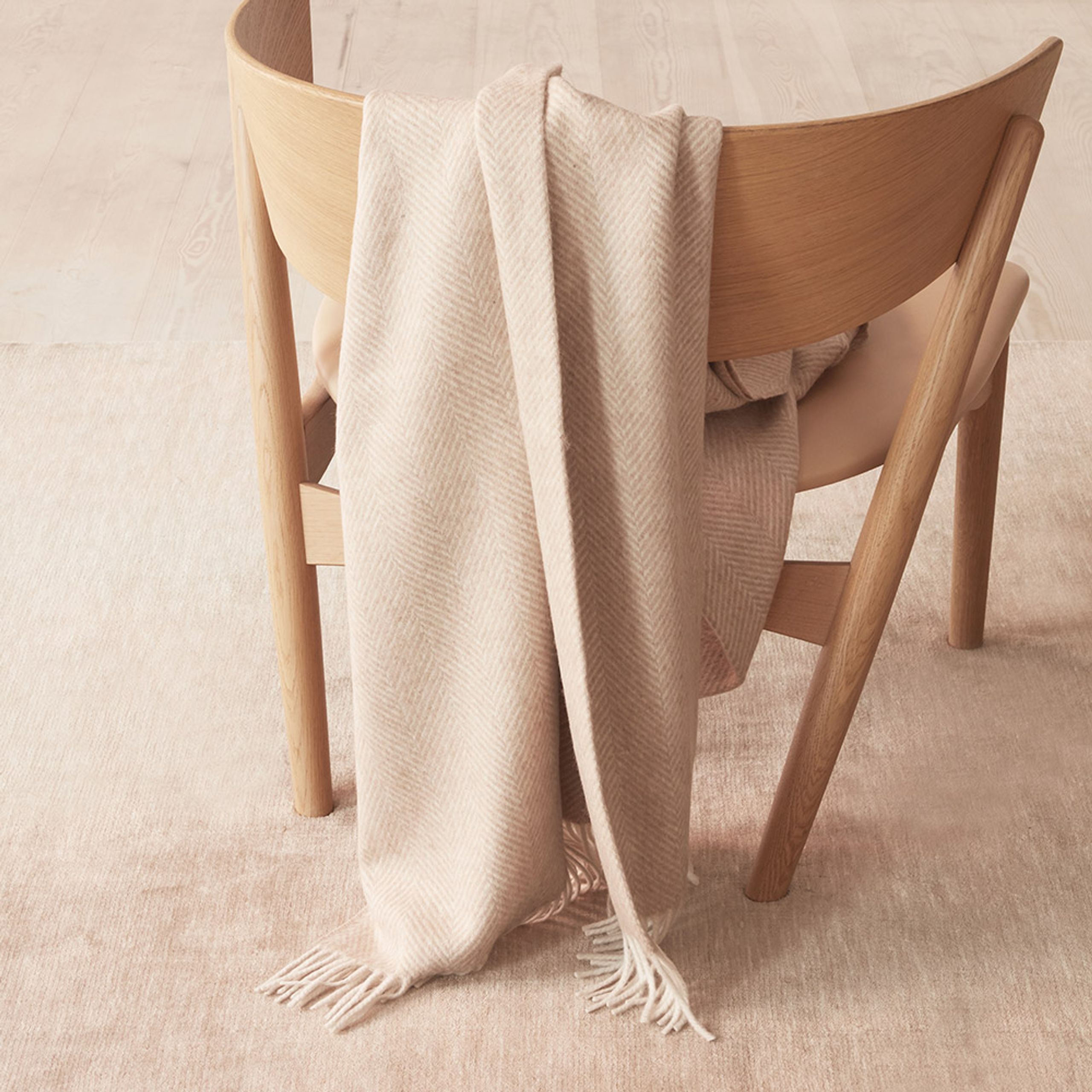 Sibast Furniture - Plaid - Alpaca Herringbone Throw - Beige