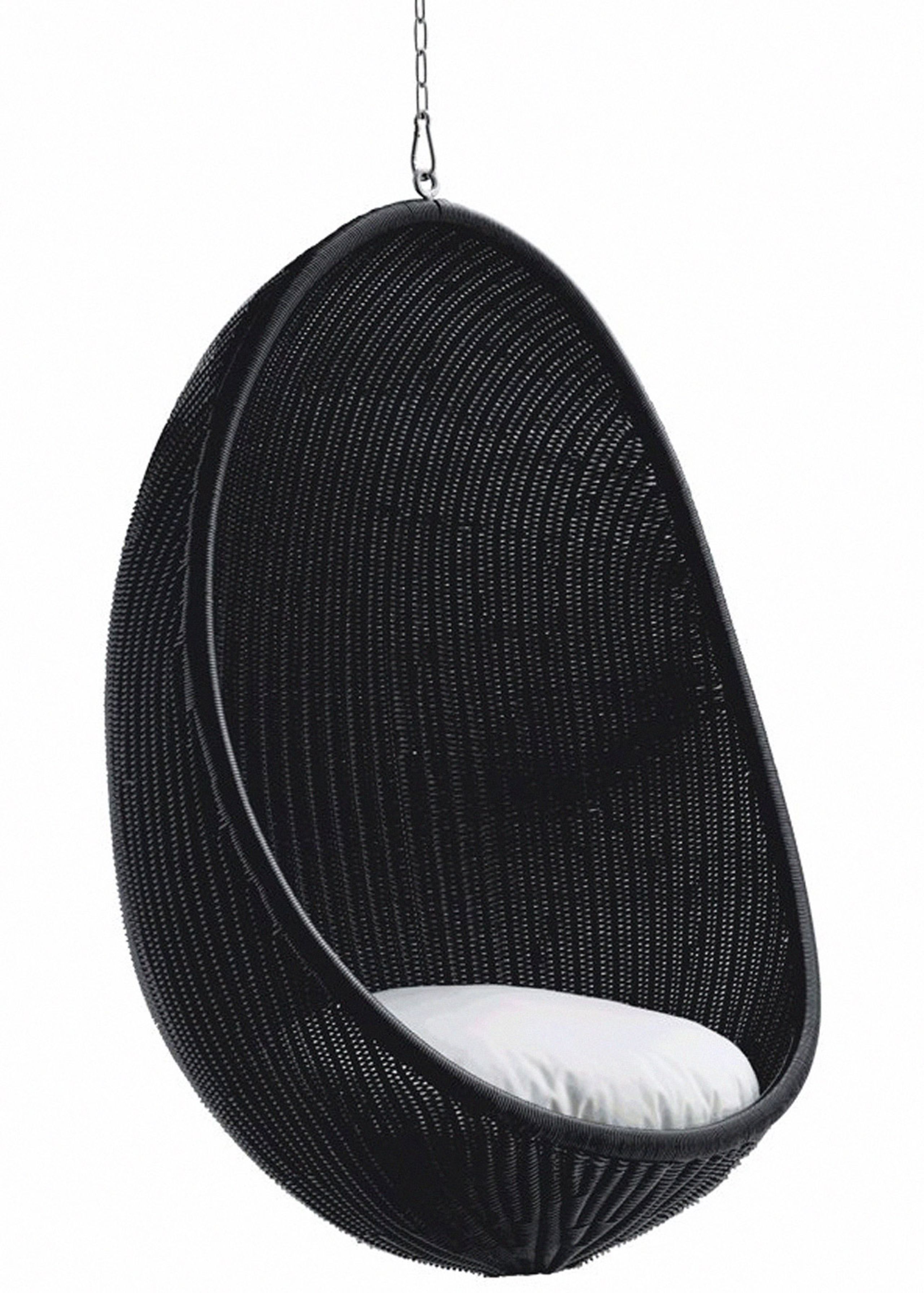 Sika - Cadeira de enforcamento - Nanna Ditzel Hanging Egg Chair Rattan - indoor model - Matt Black