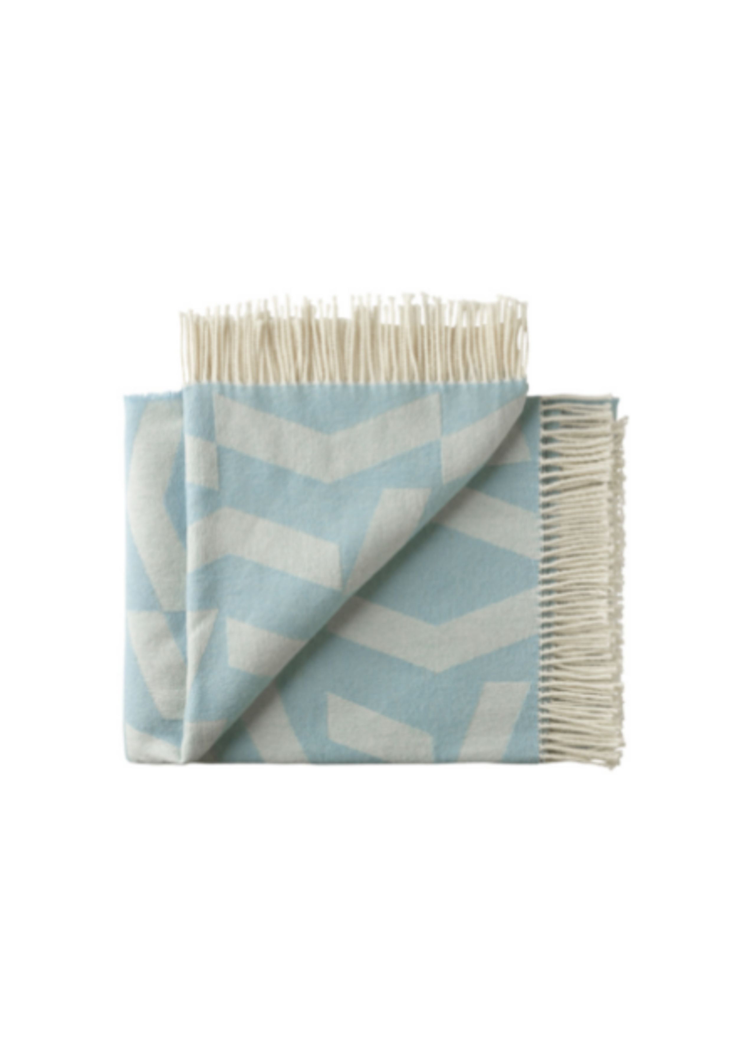 Silkeborg Uld - Tæppe - Dashes Plaid - White Blue