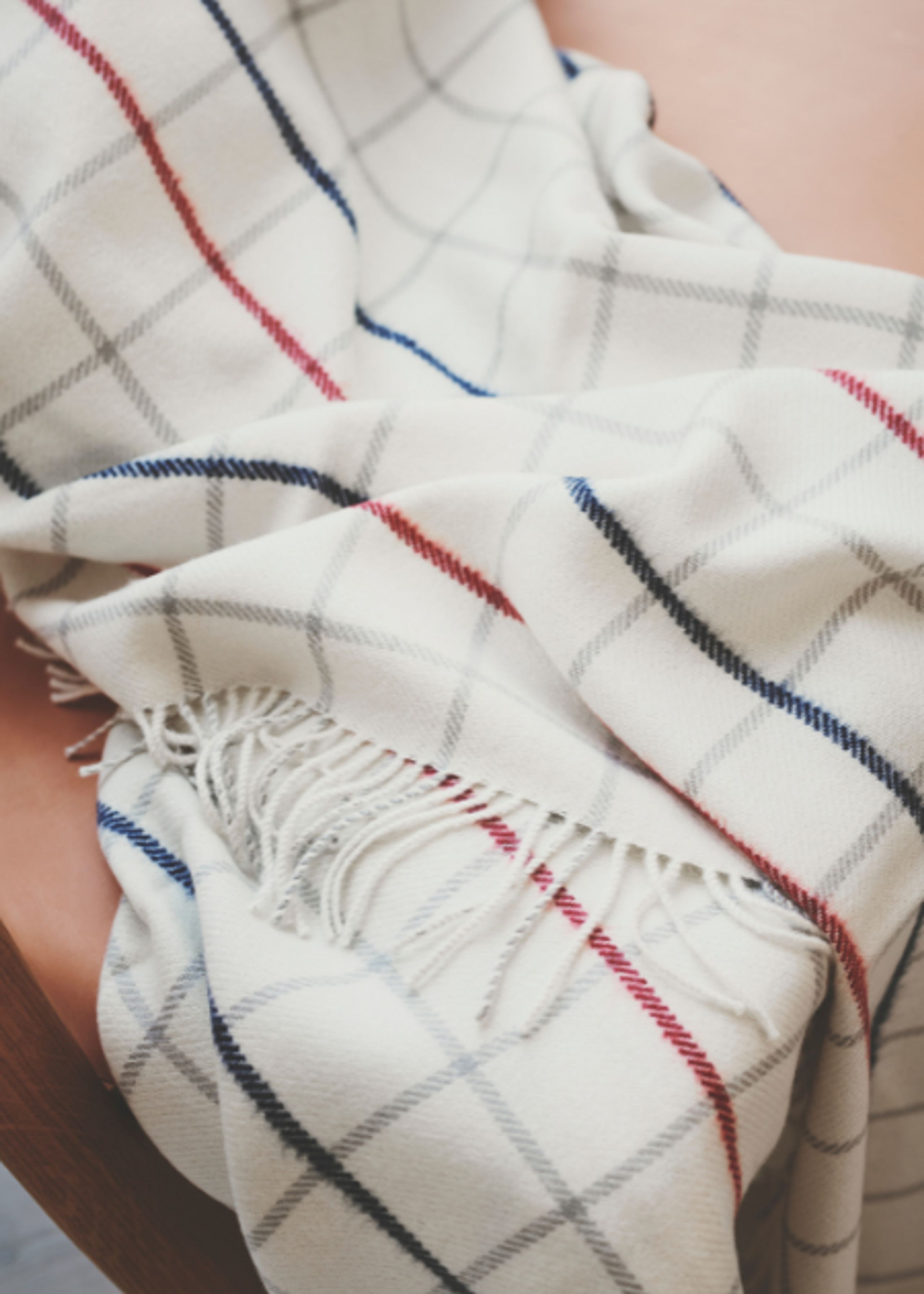 Silkeborg Uld - Blanket - Quito - White Sailor Red