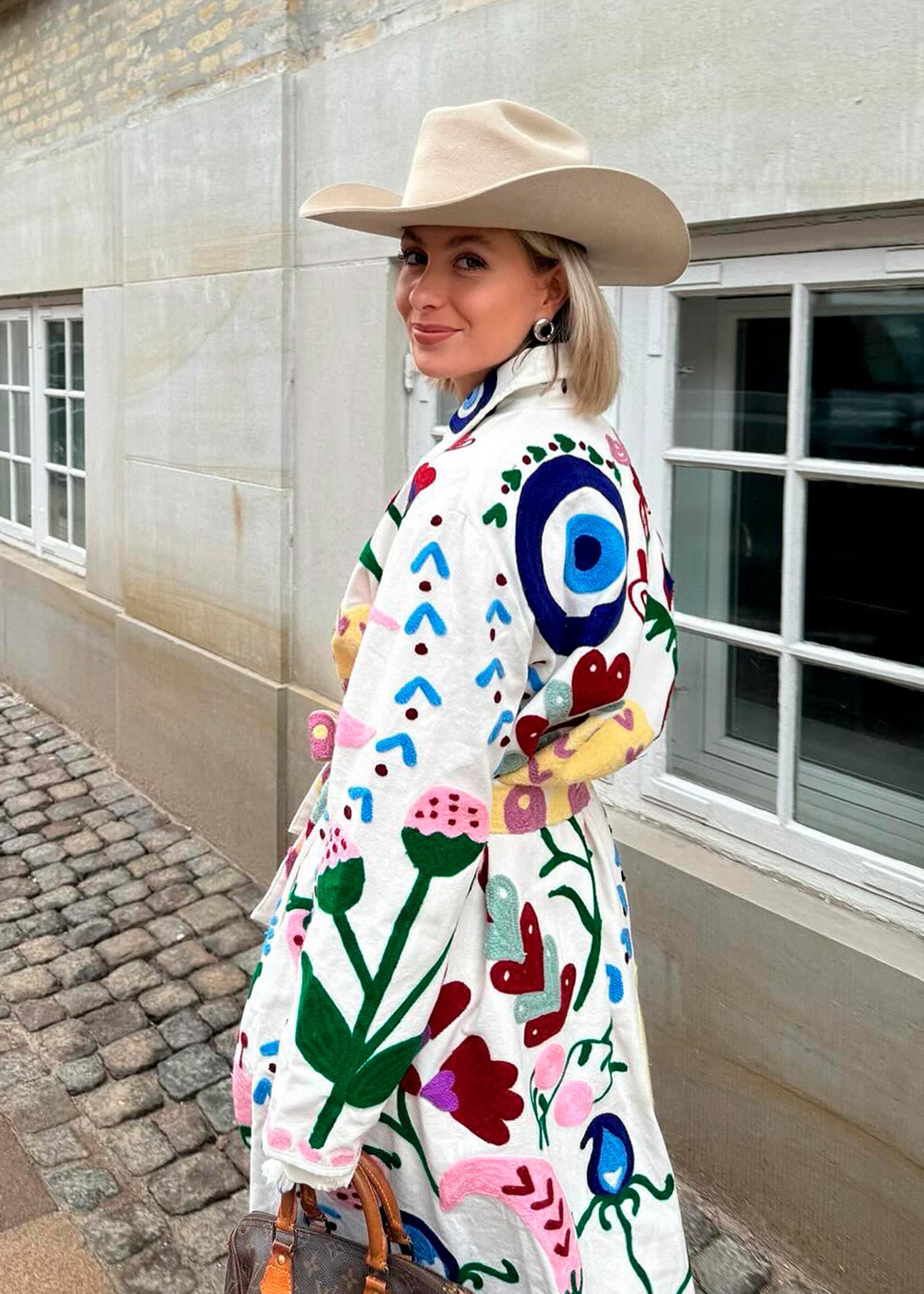 Sissel Edelbo - Płaszcz - Rose Suzani Coat - White Swan