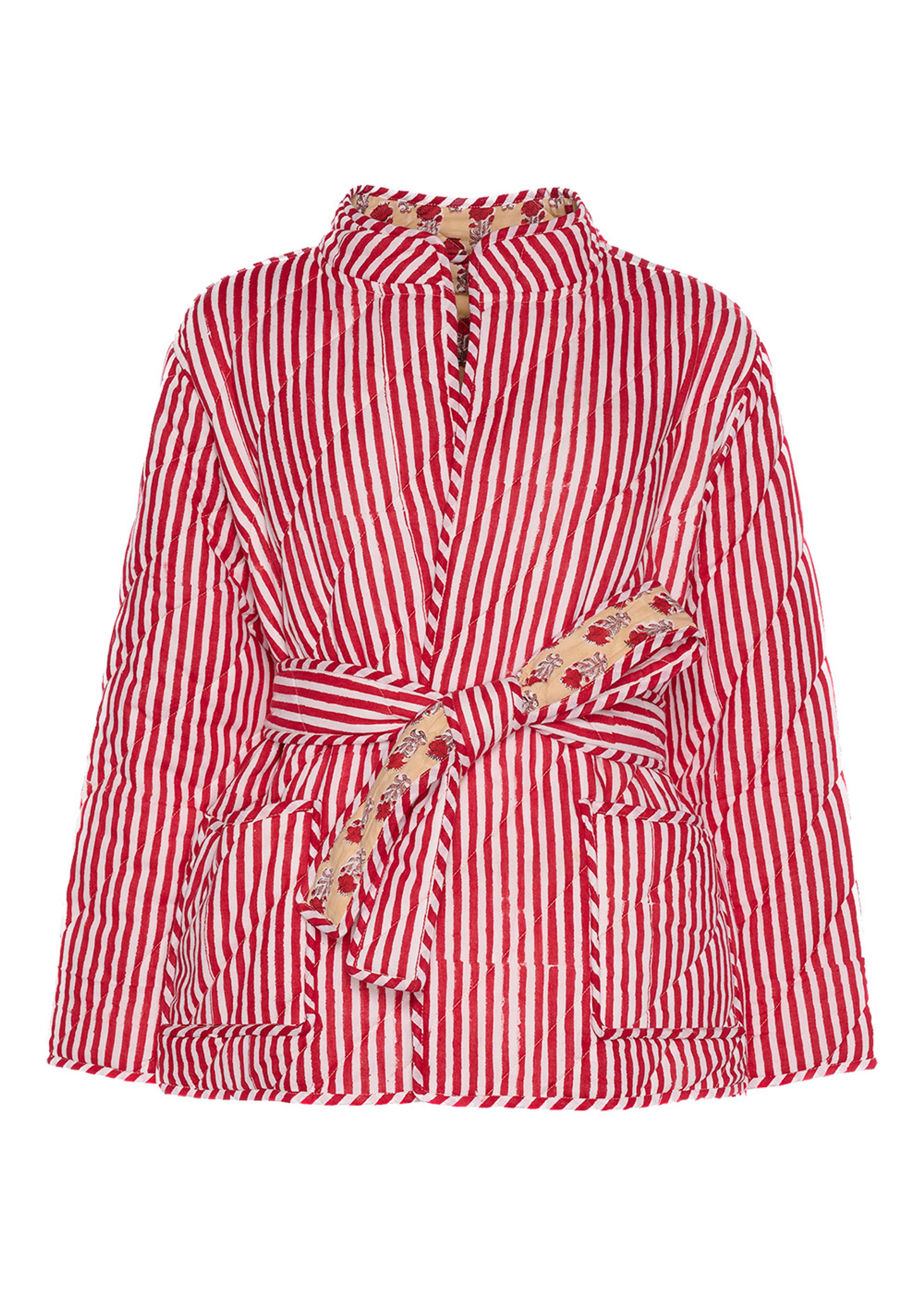 Sissel Edelbo - Veste - Sussie Organic Cotton Reversible Jacket - Red & White