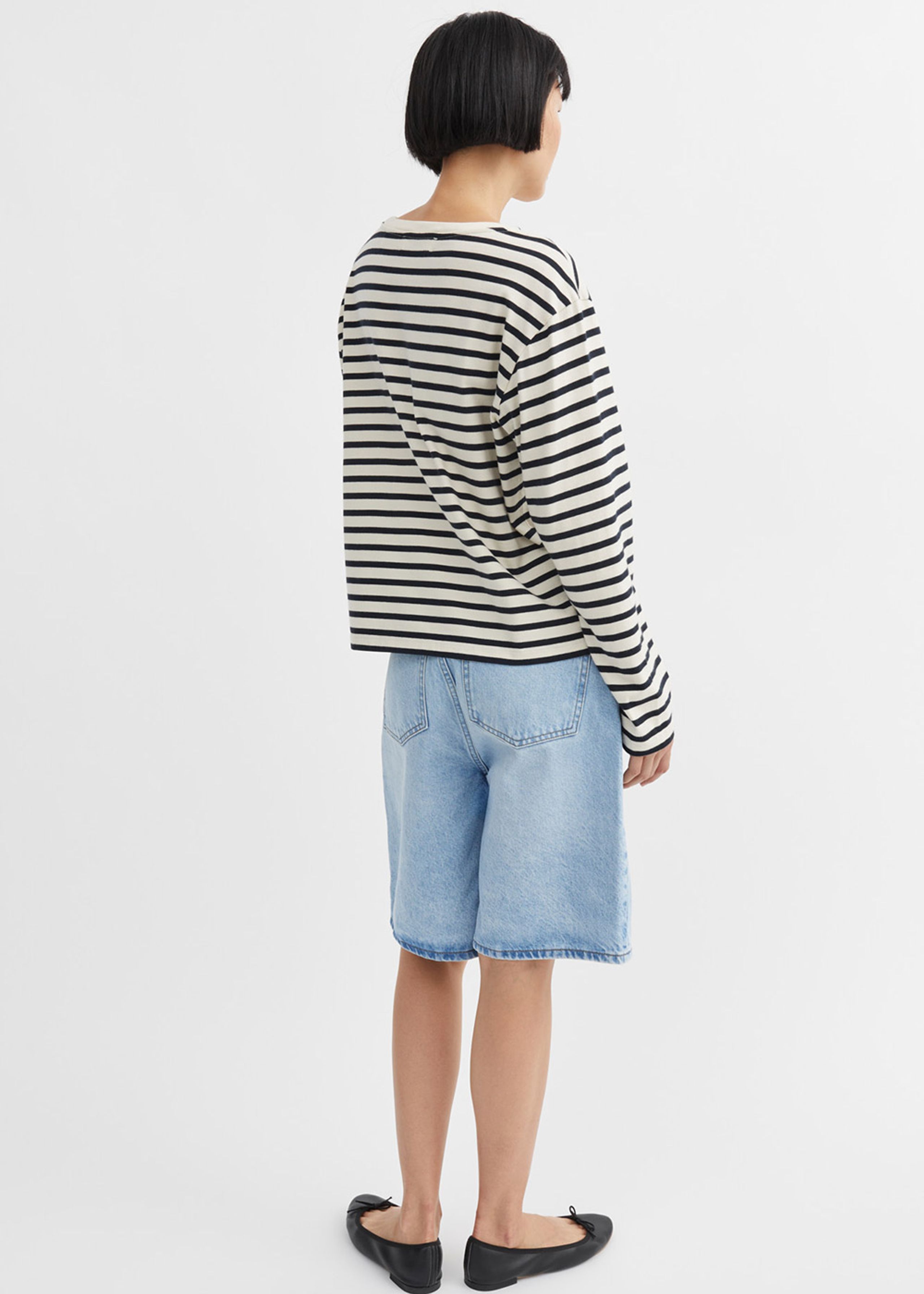 Skall Studio - Bluse - Loui Oversized Blouse - Dark navy/White stripe