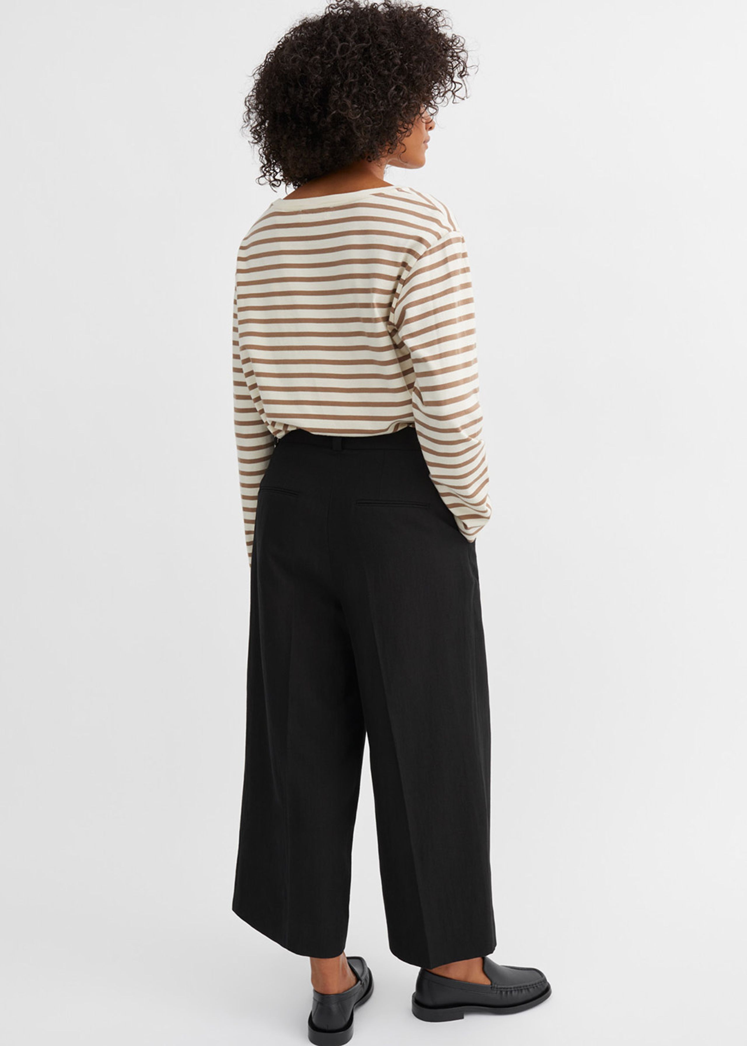 Skall Studio - Bluse - Loui Oversized Blouse - Light brown/White stripe