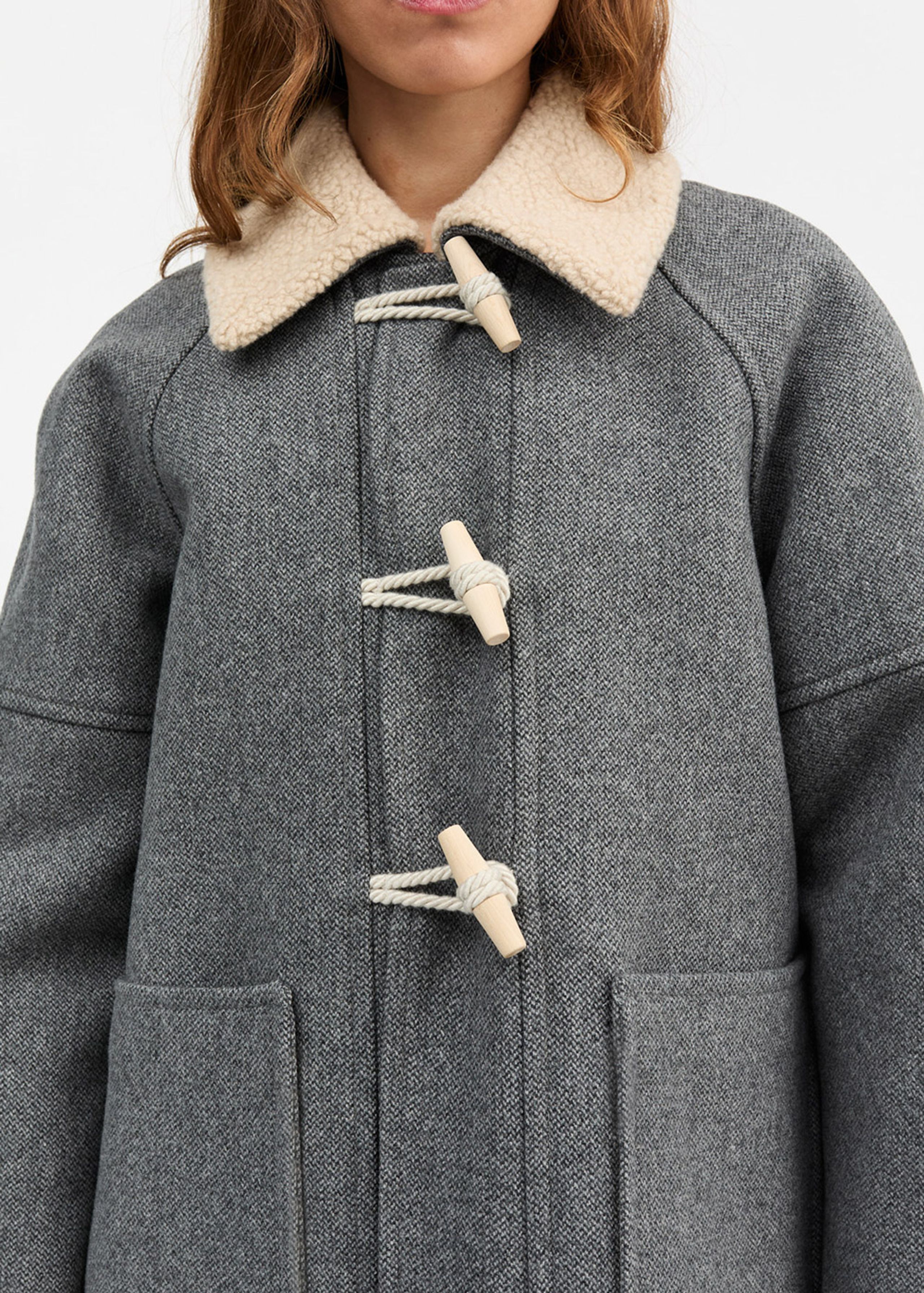 Skall Studio - Coat - Bibi Duffle Coat - Grey structure