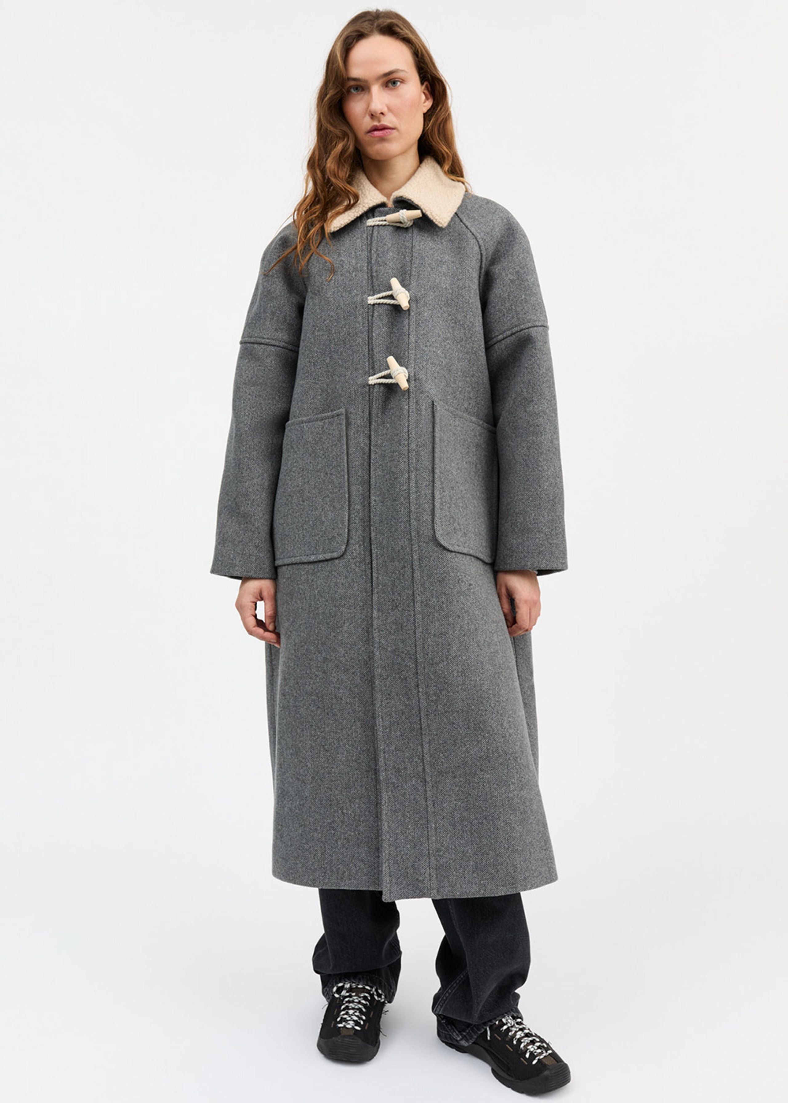 Skall Studio - Coat - Bibi Duffle Coat - Grey structure