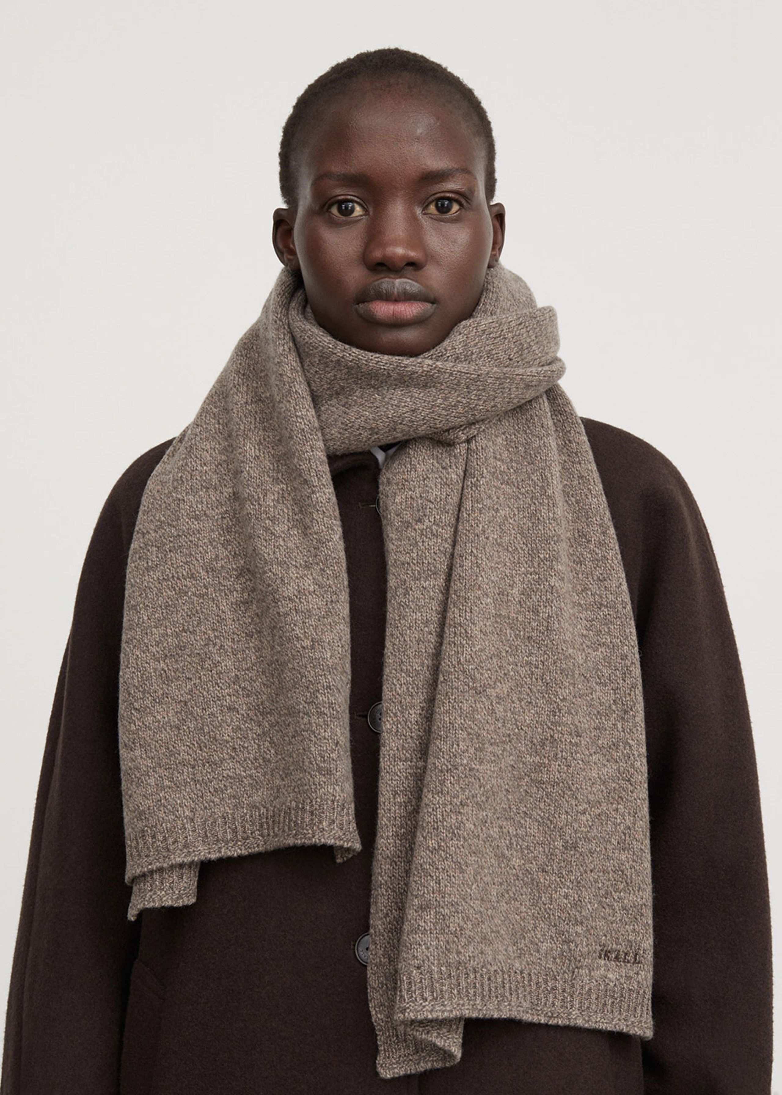 Skall Studio - Warm Scarf - Cleo Scarf - Brown mouliné