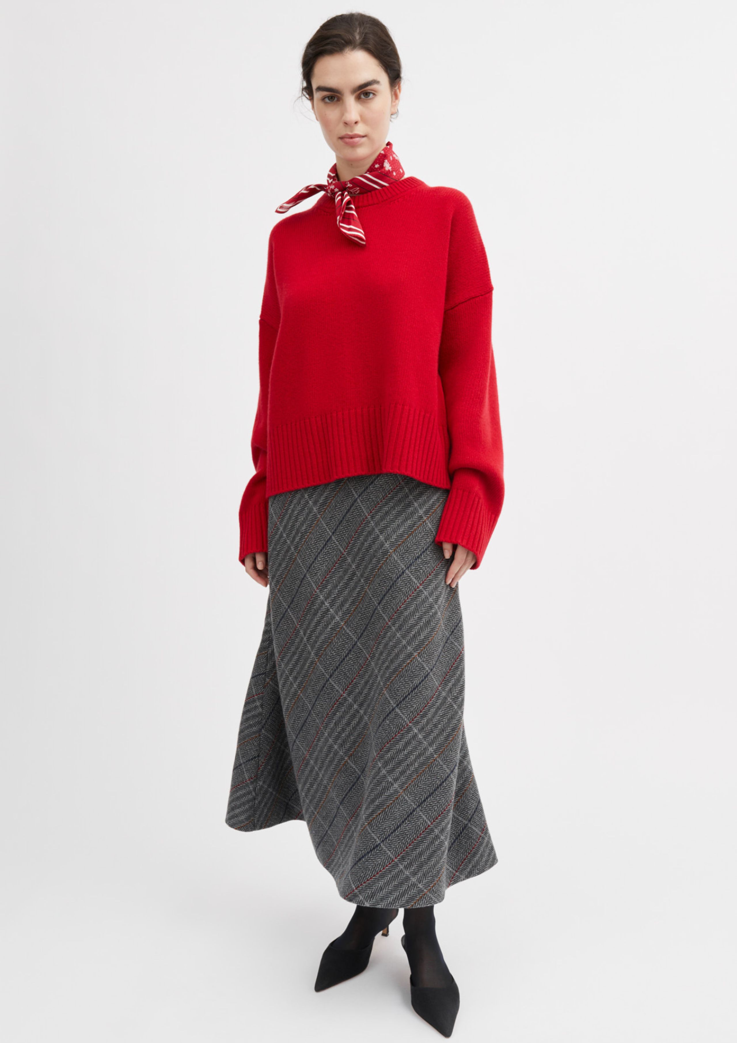 Skall Studio - Nederdel - Julian Skirt - Grey Herringbone