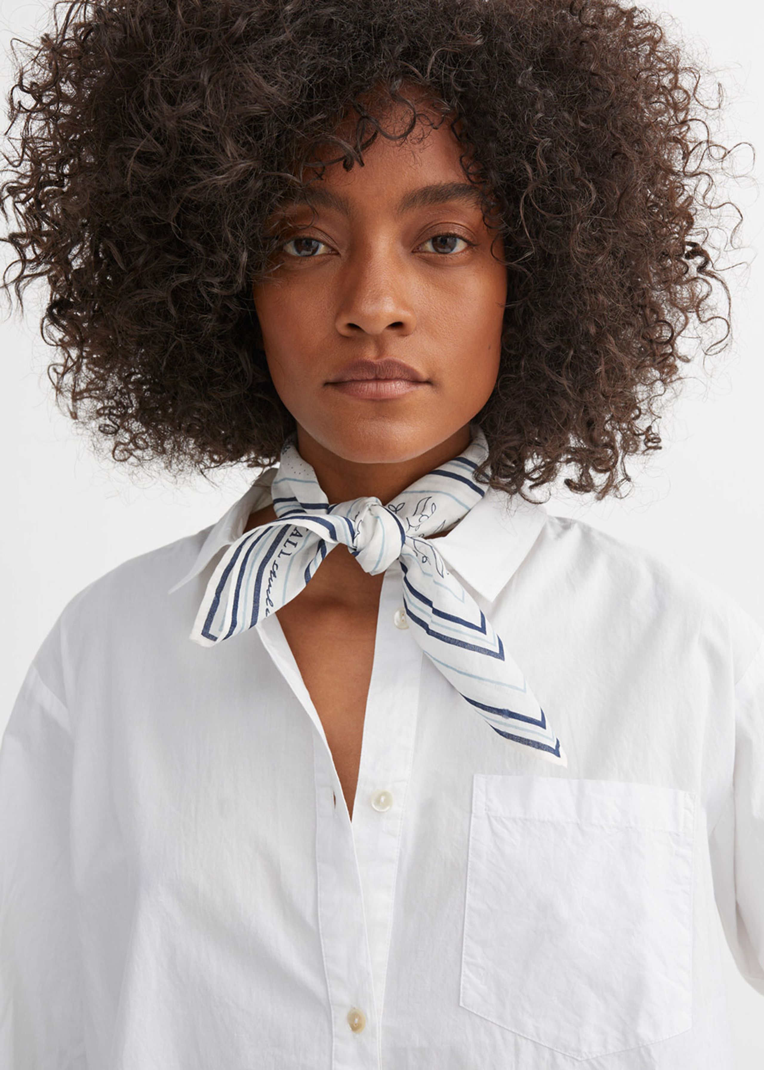 Skall Studio - Halstuch - Skall Classic Scarf 55x55 - Light Cream/Blue