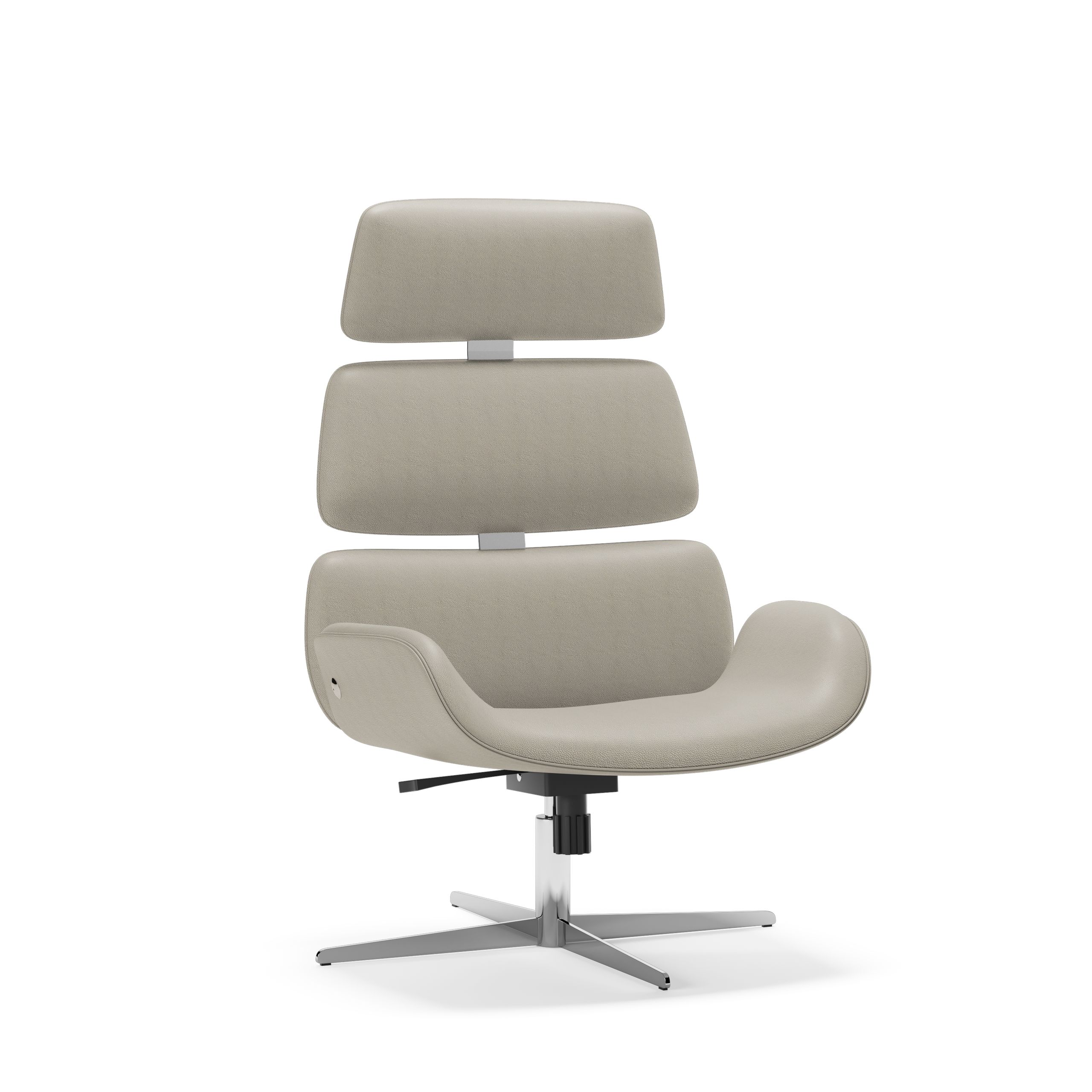 Skipper Furniture - Kreslo - Cento Armchair - High / By O&M Design - Samoa 132 / Polished Chrome