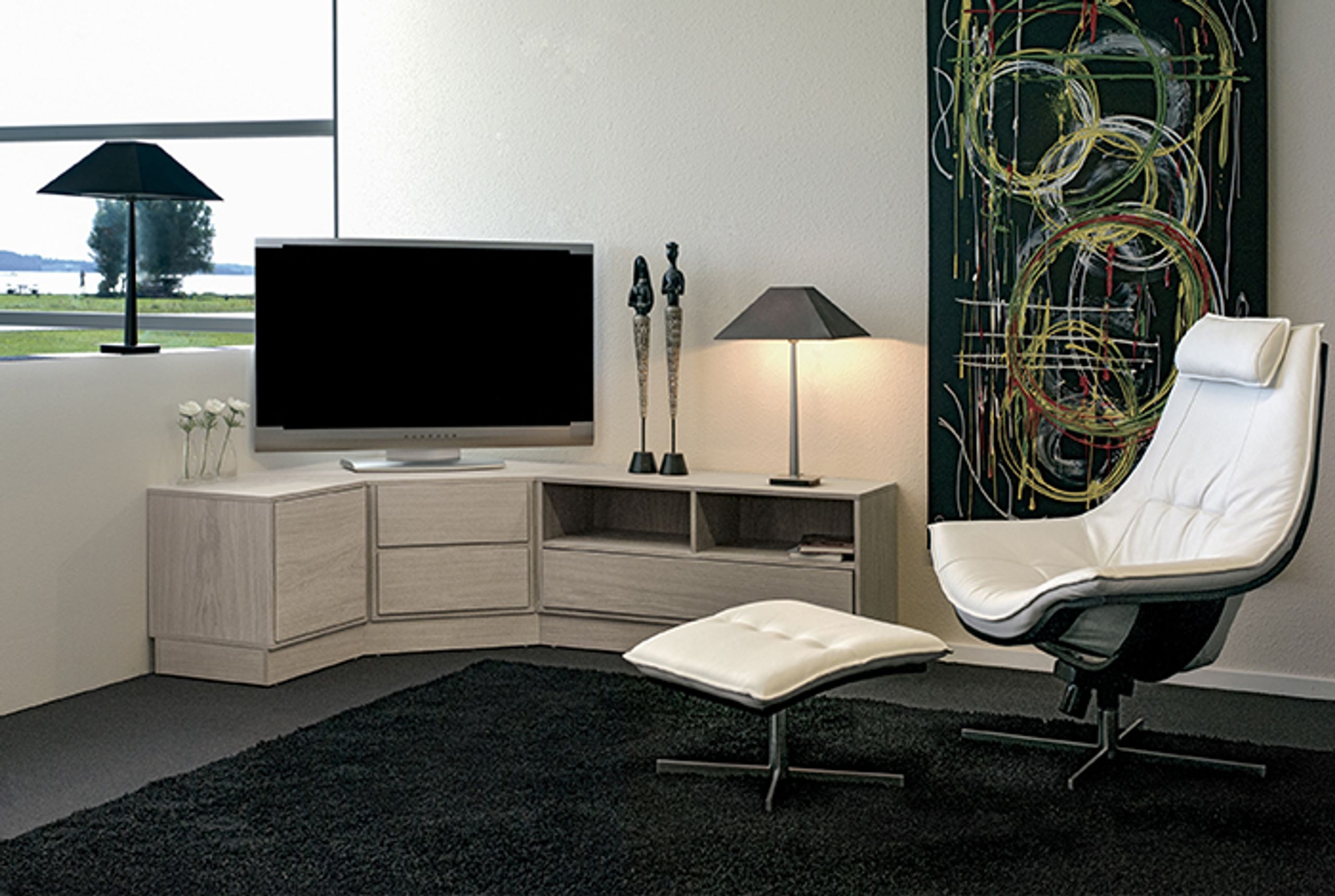 Skipper Furniture - Lænestol - Flight Armchair High / By O&M Design - Samoa 154 / Black Stained Beech / Polished Chrome