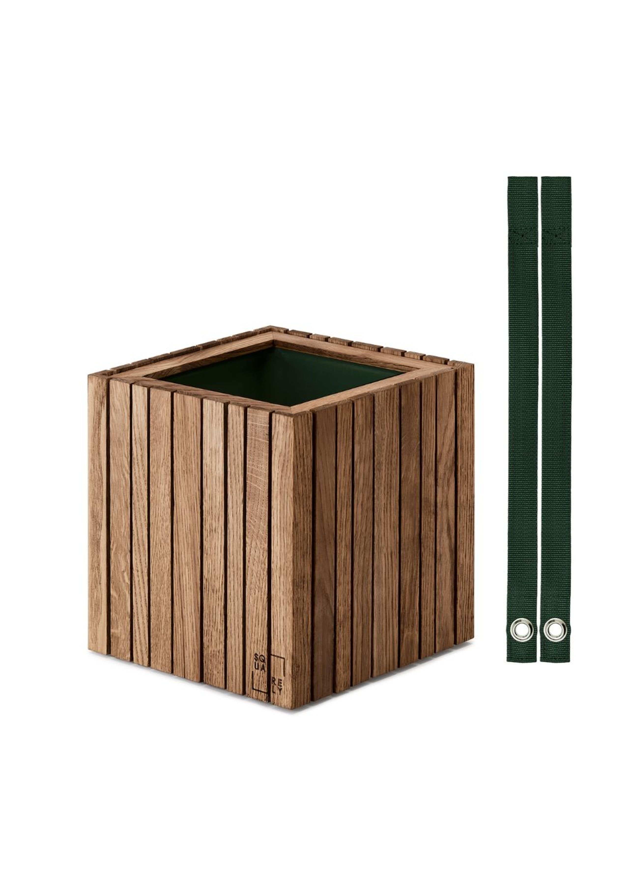 SQUARELY CPH - Plantekasse - GrowON & HoldON - Dark Oak - Dark Green Nylon