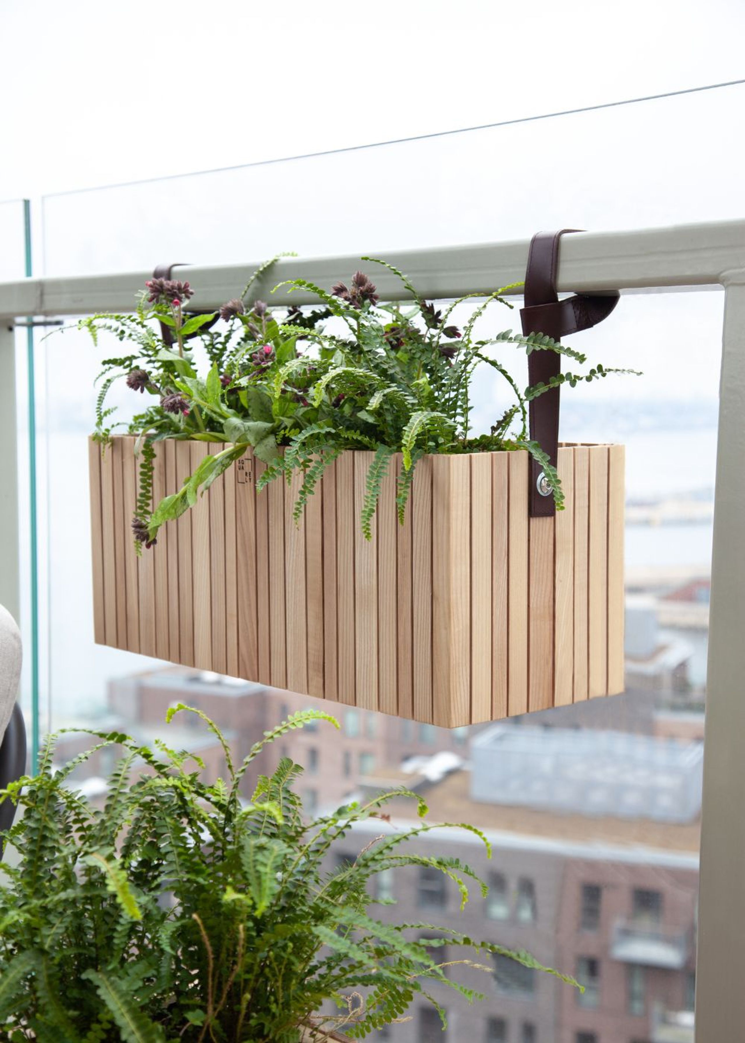 SQUARELY CPH - Box na rostliny - HoldON Leather - Cognac - Long