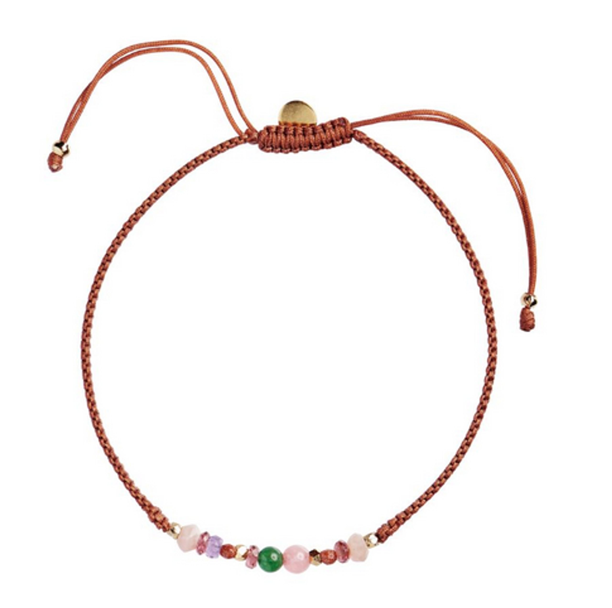 Stine A - Armband - Candy Bracelet - Multi Mix and Rust Ribbon