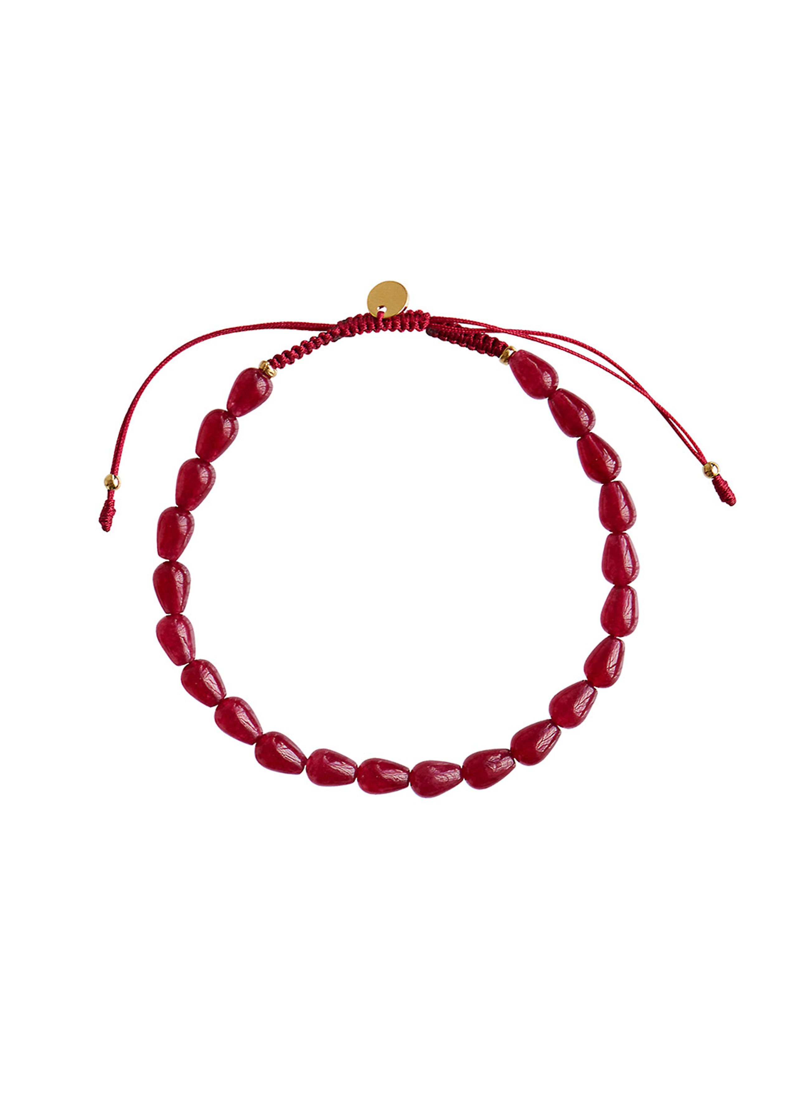 Stine A - Armband - Love Drop Bracelet - Bordeaux Ribbon