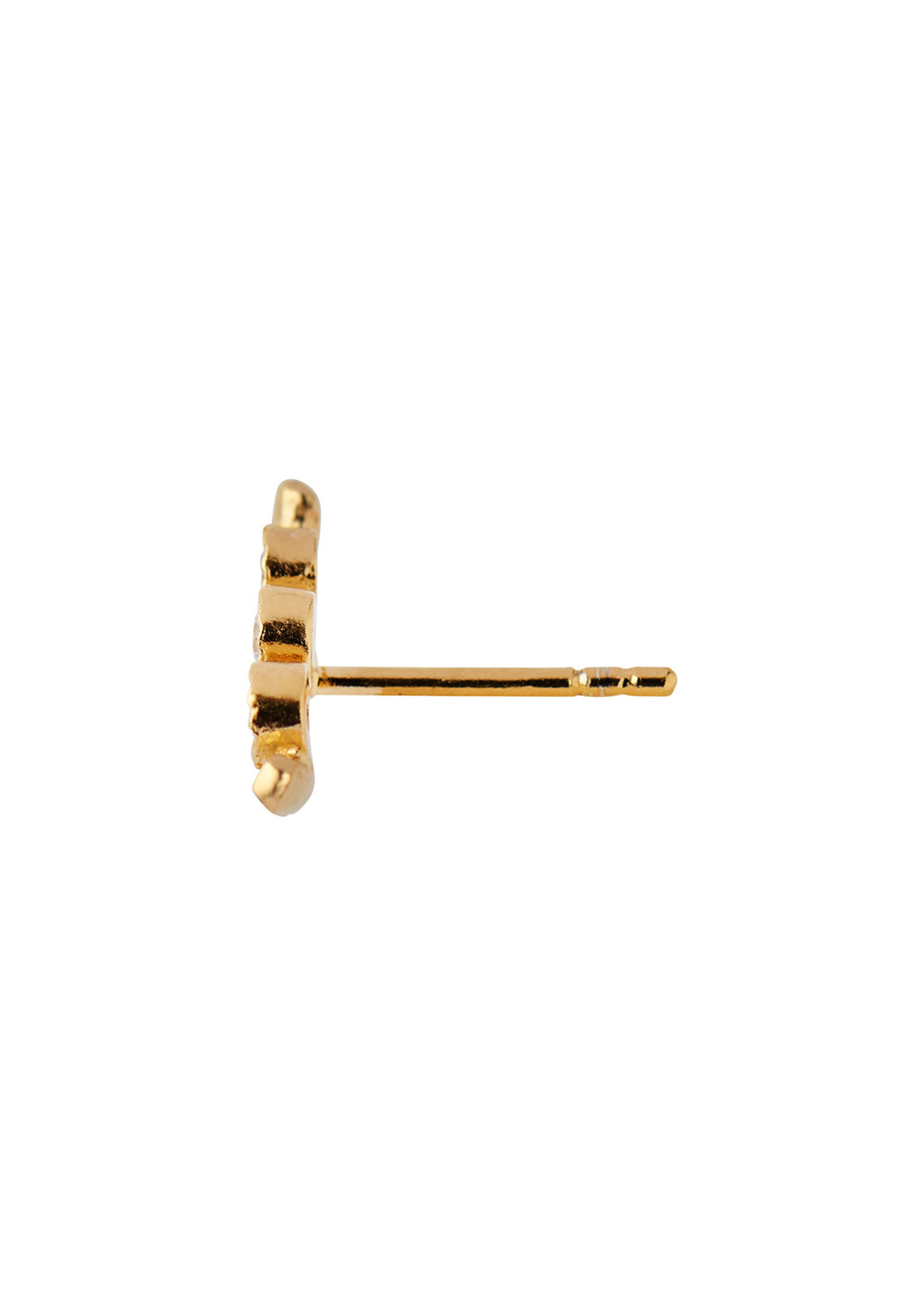 Stine A - Ørering - Flow Earring with Three Stones - Gold
