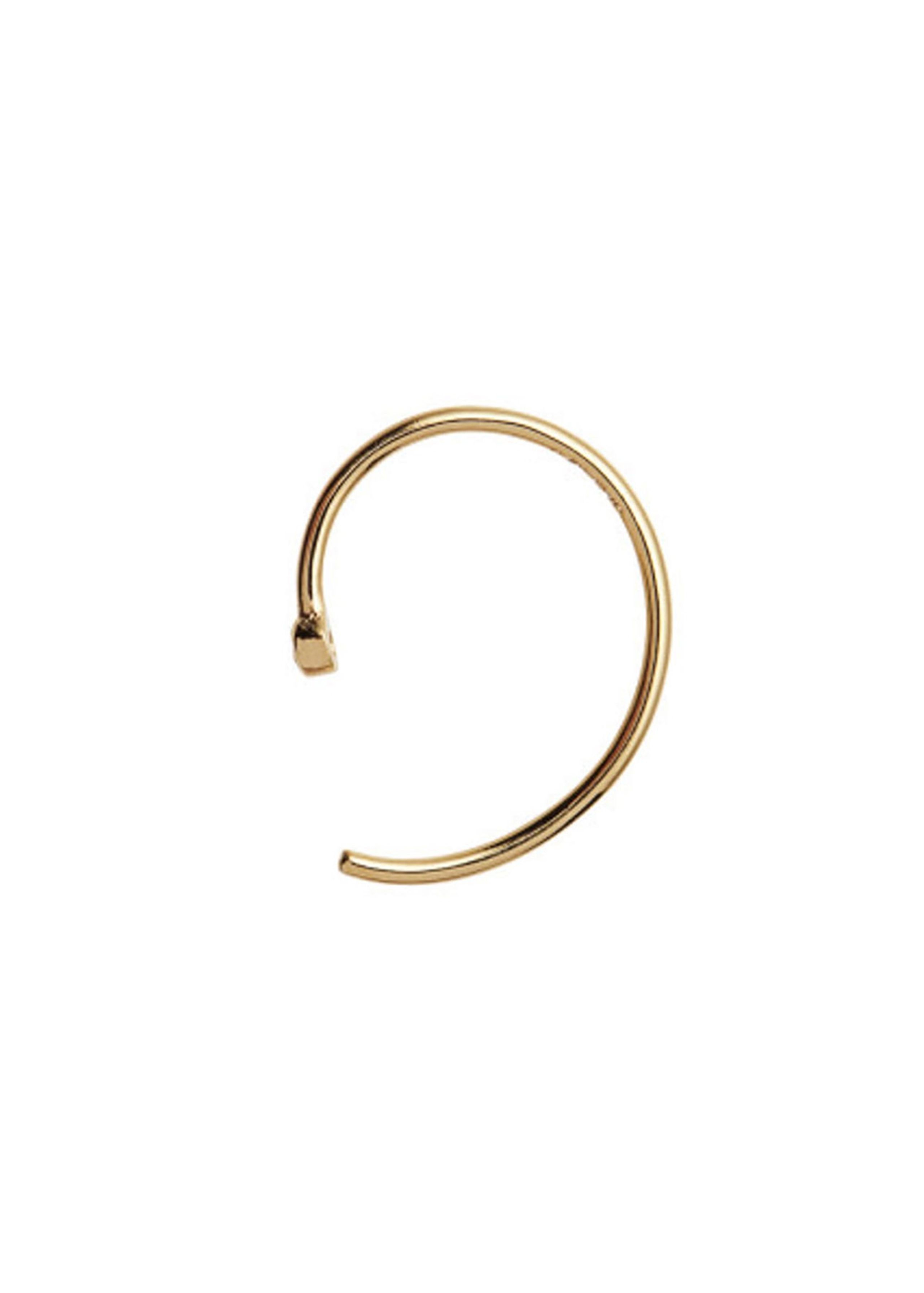 Stine A - Kolczyki - One Dot Open Creol - Goldplated/White Zirkon