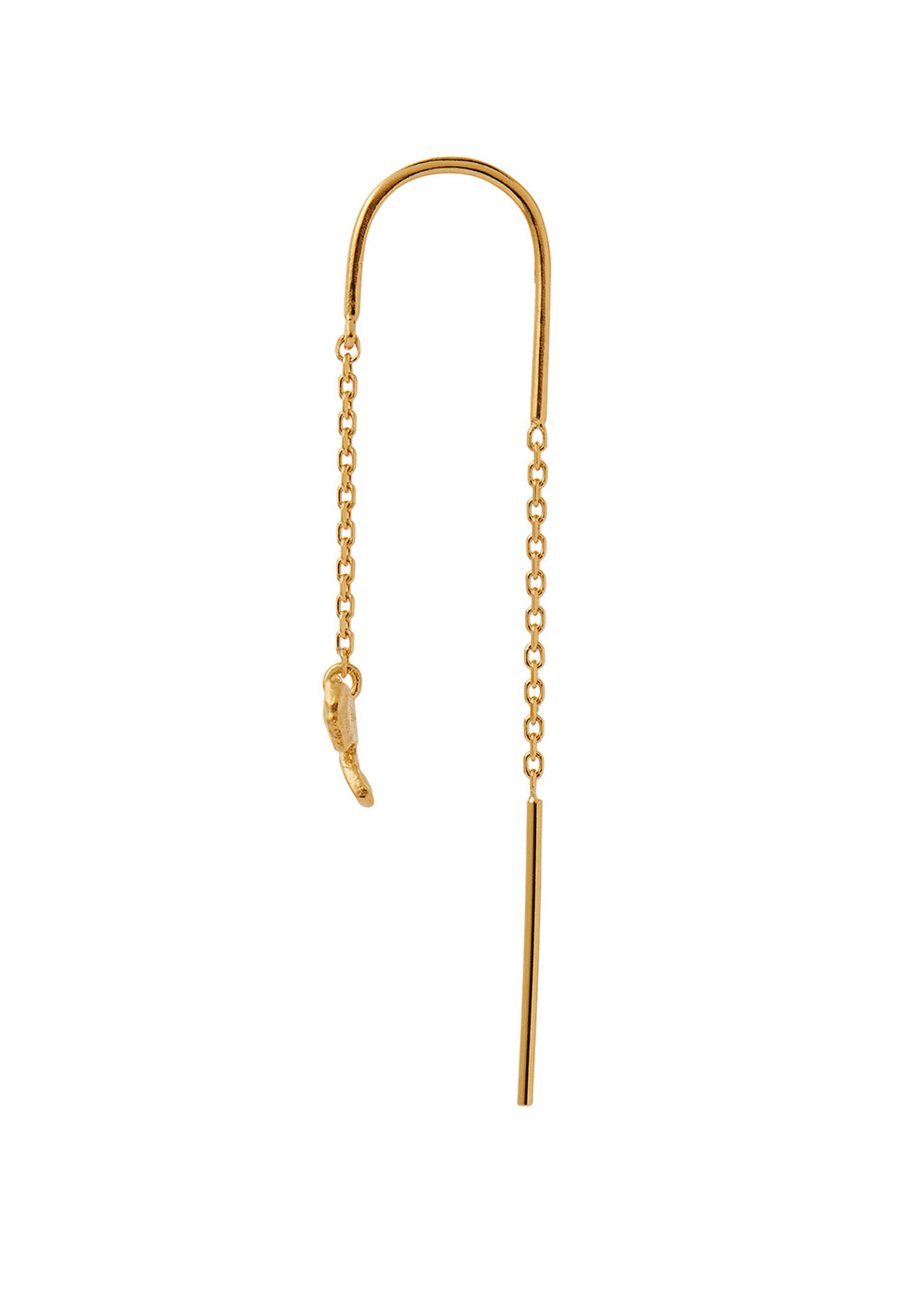 Stine A - Ohrring - Petit Bow Double Chain Earring - Gold
