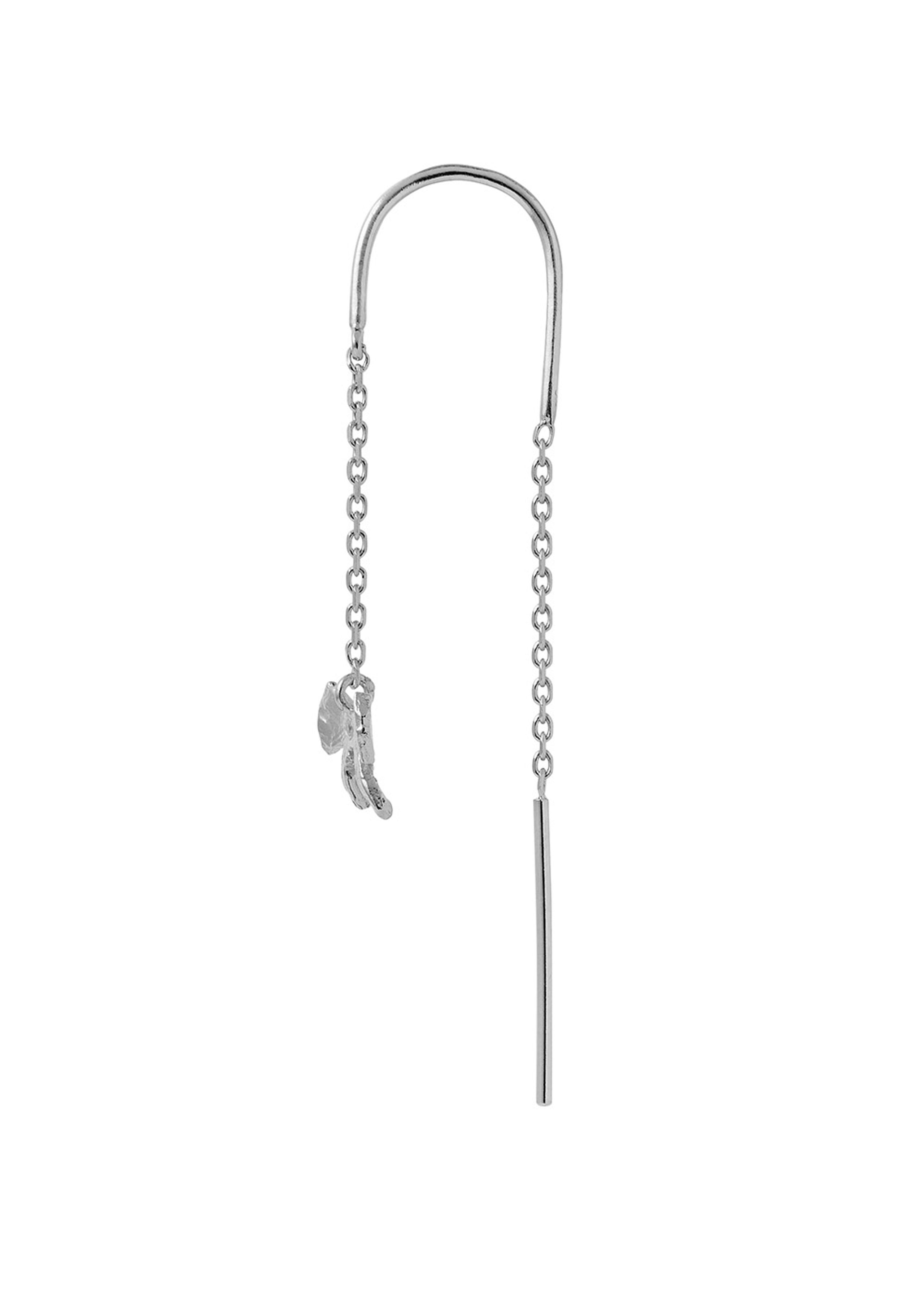 Stine A - Oorbel - Petit Bow Double Chain Earring - Silver