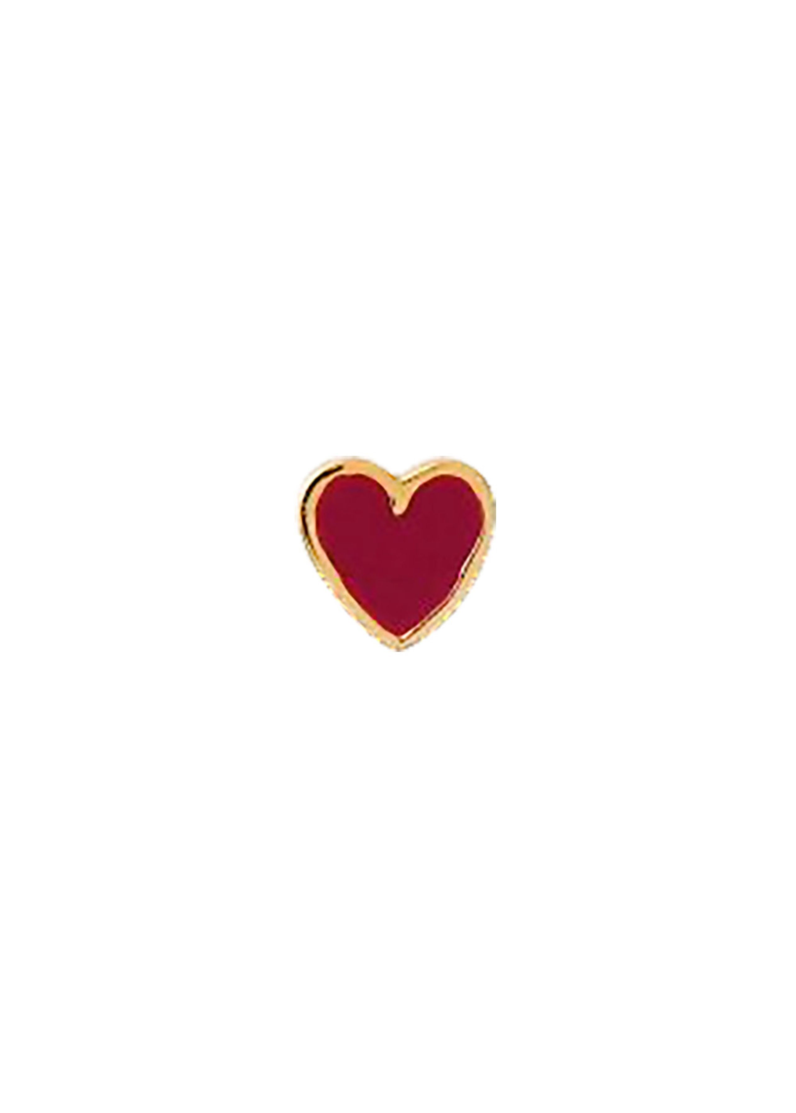 Stine A - Sada kol - Petit Love Heart Earring - Gold/Burgundy
