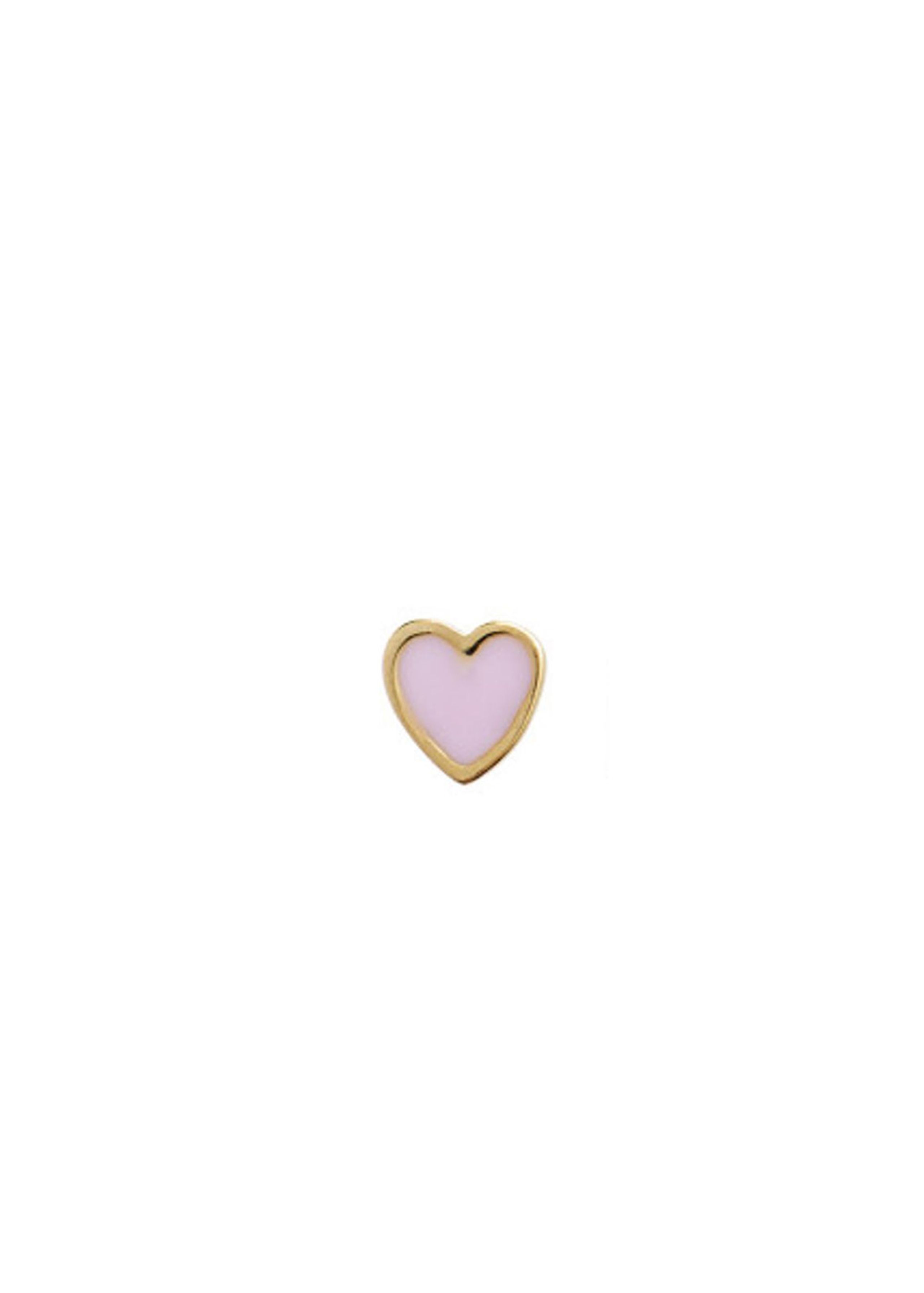 Stine A - Oorbel - Petit Love Heart Earring - Gold/Light Pink