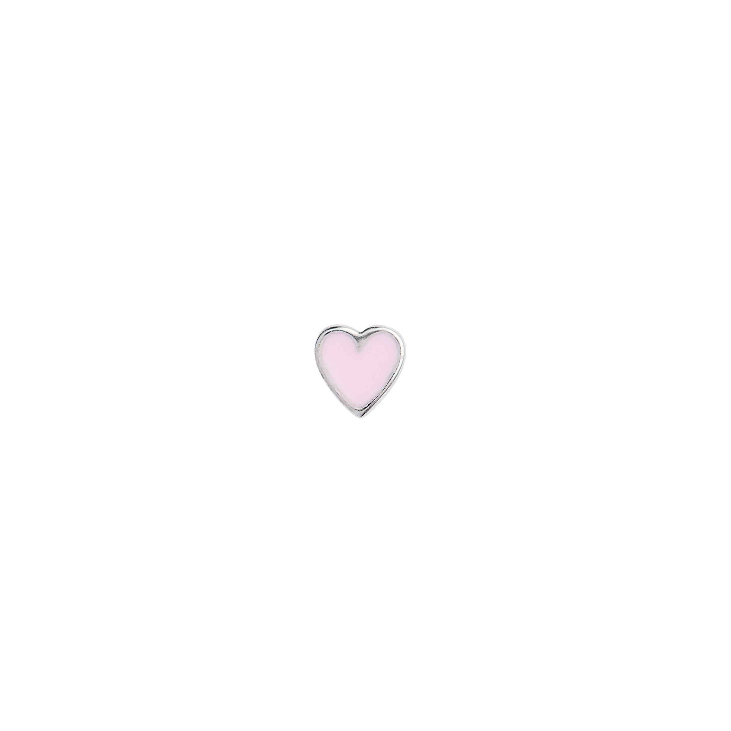 Stine A - Oorbel - Petit Love Heart Earring - Silver/Light Pink