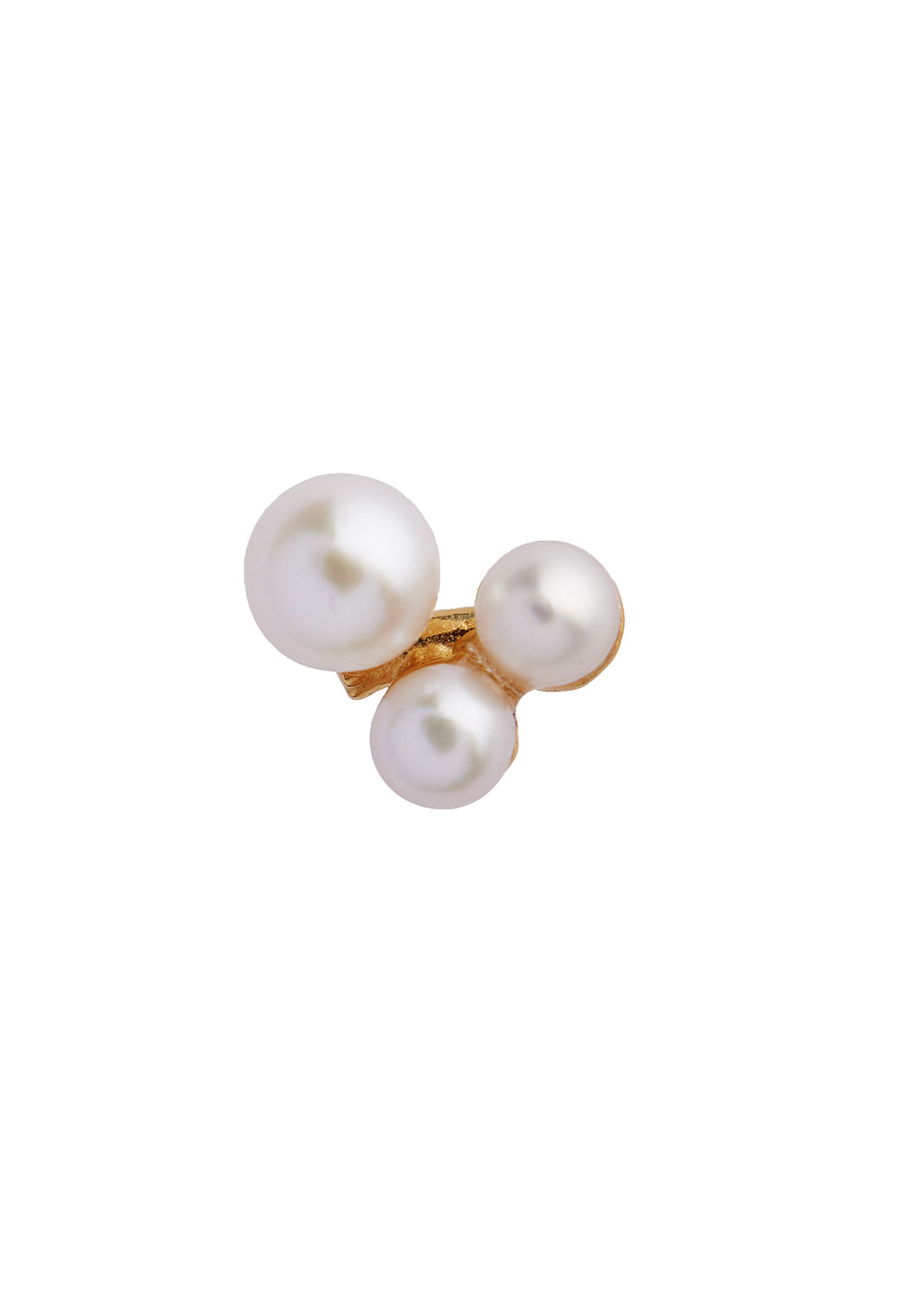 Stine A - Brinco - Three Pearl Berries Earring - Goldplated