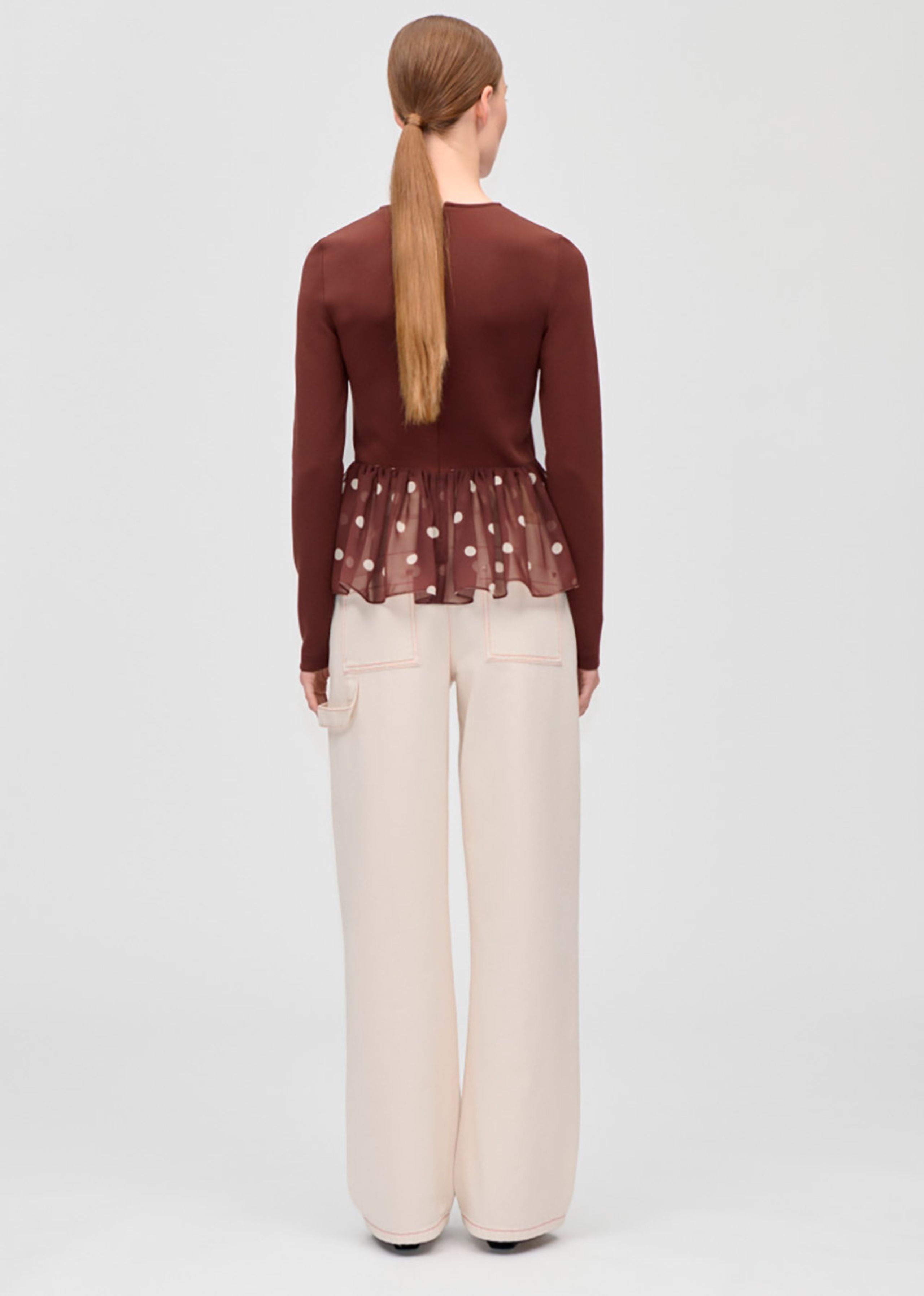 Stine Goya - Bluse - Asymmetrical Draped Top - Artist Blurry Dots