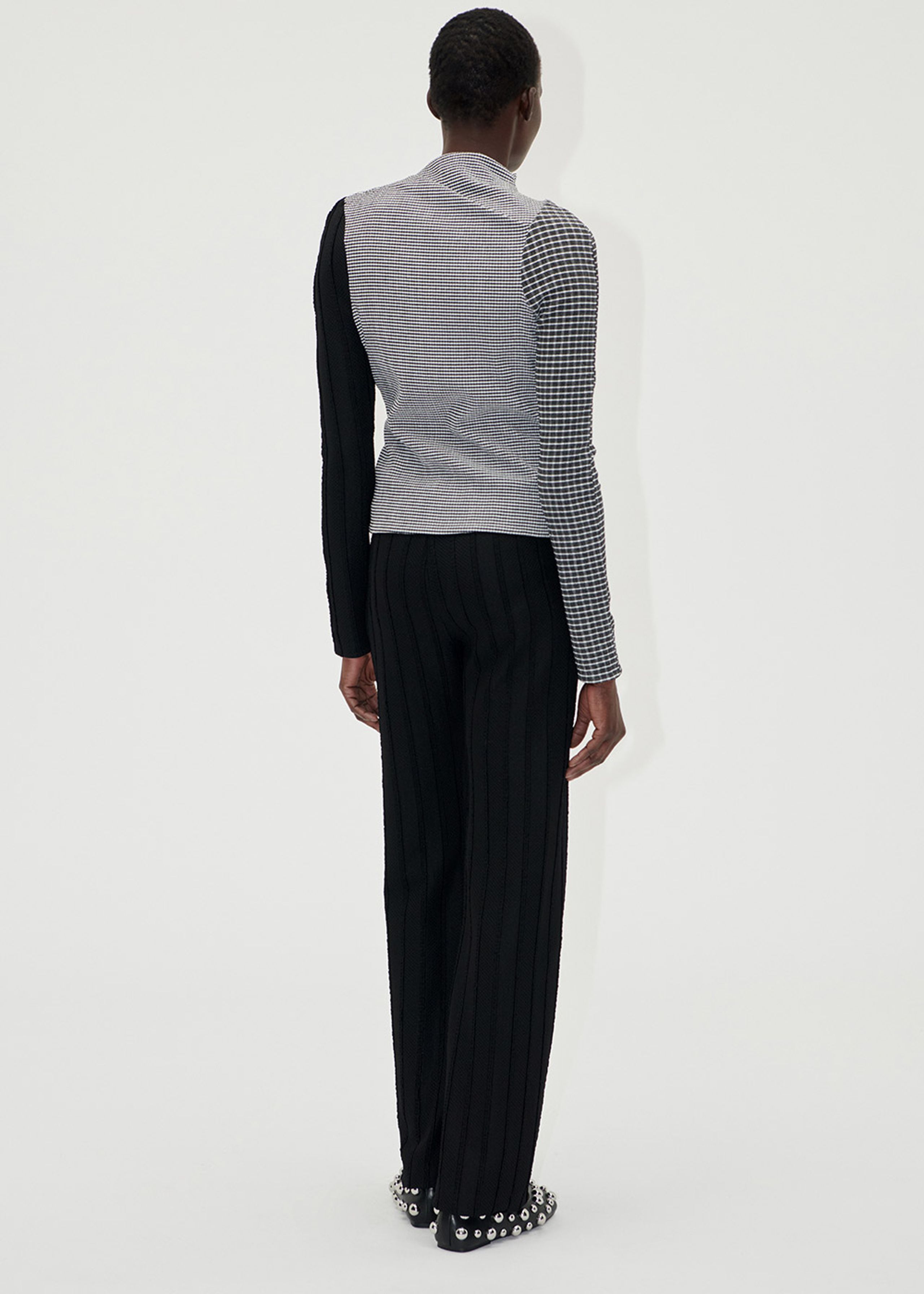 Stine Goya - Hose - Elasticated Straight Long Pants - Black / White
