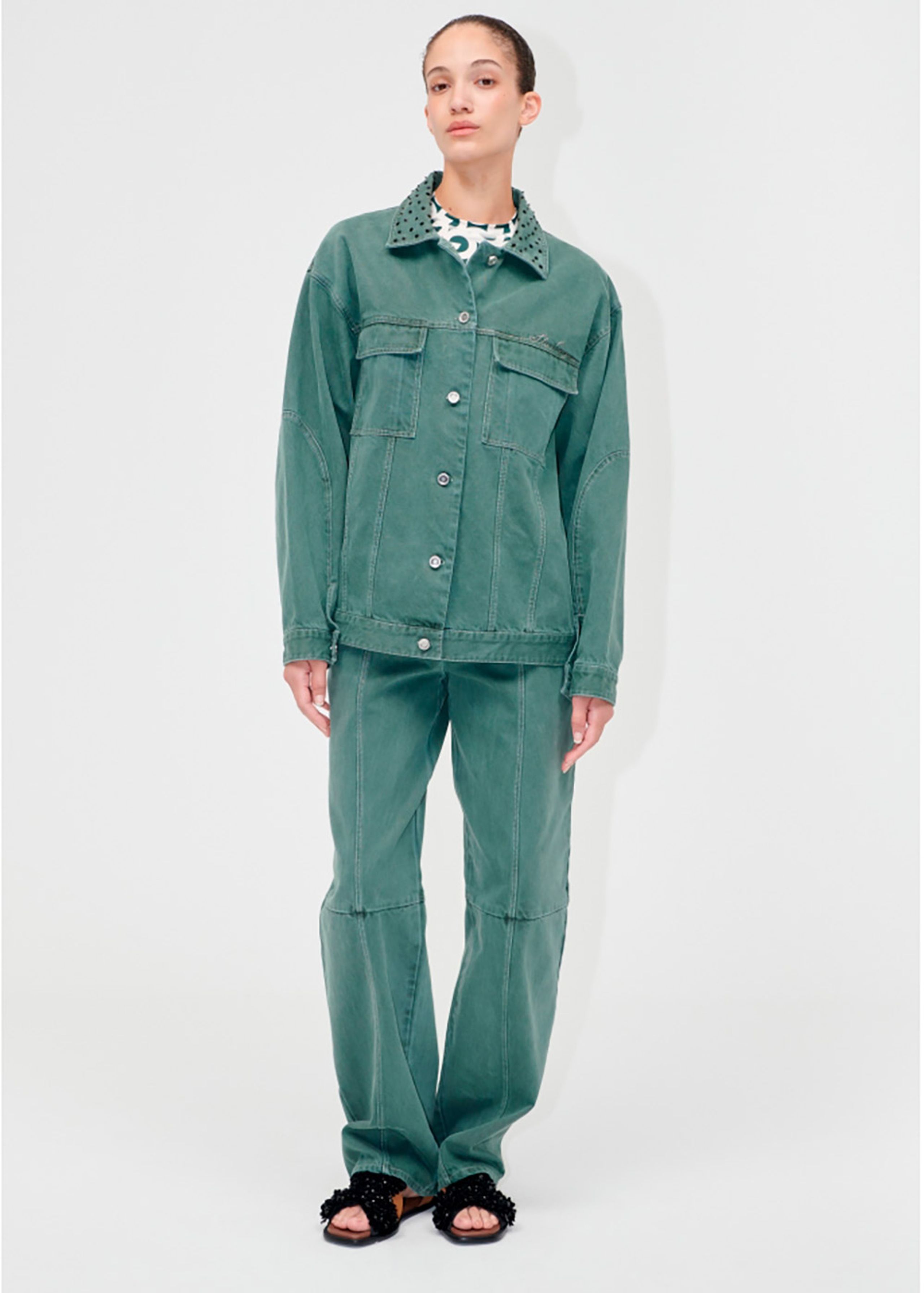 Stine Goya - Jacke - Oversized Pockets Jacket - Dark Green
