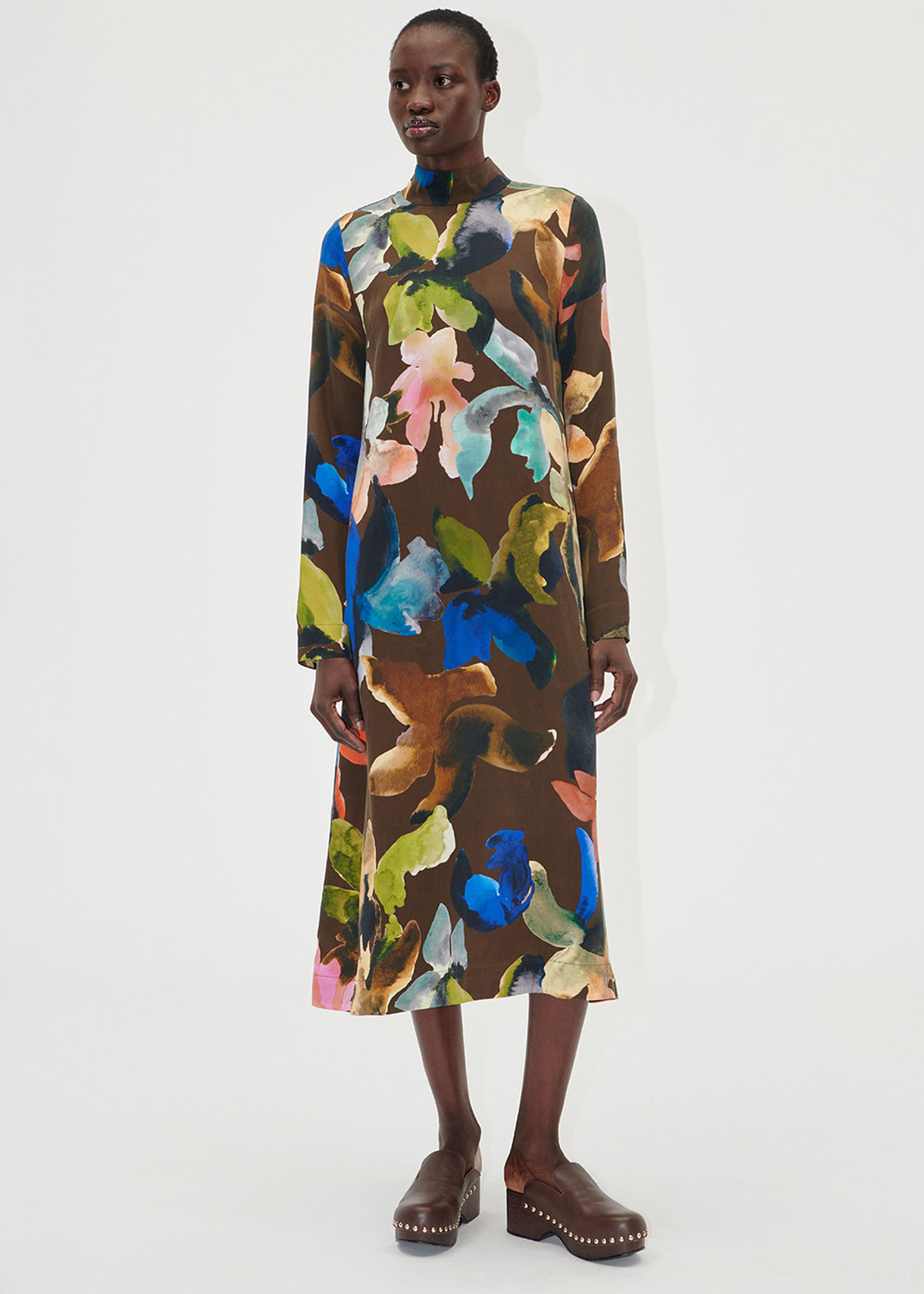 Stine Goya - Šaty - Long Sleeve Midi Dress - Aquarelle Garden