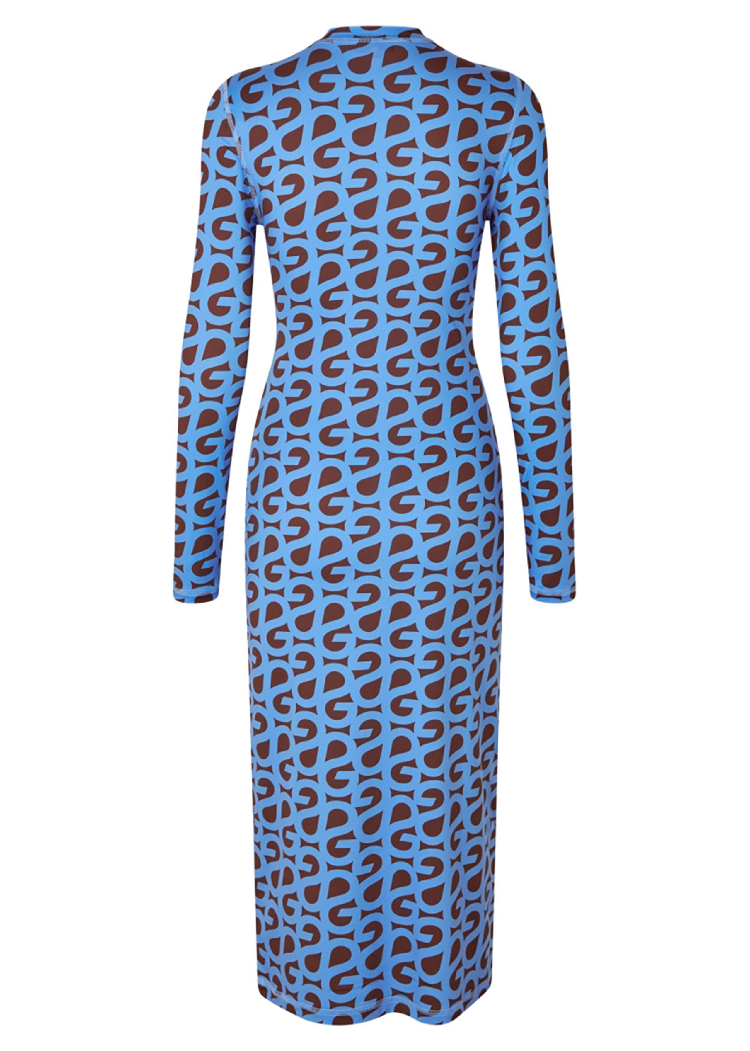 Stine Goya - Robe - Pullover Long Sleeve Midi Dress - Blue SG Logo