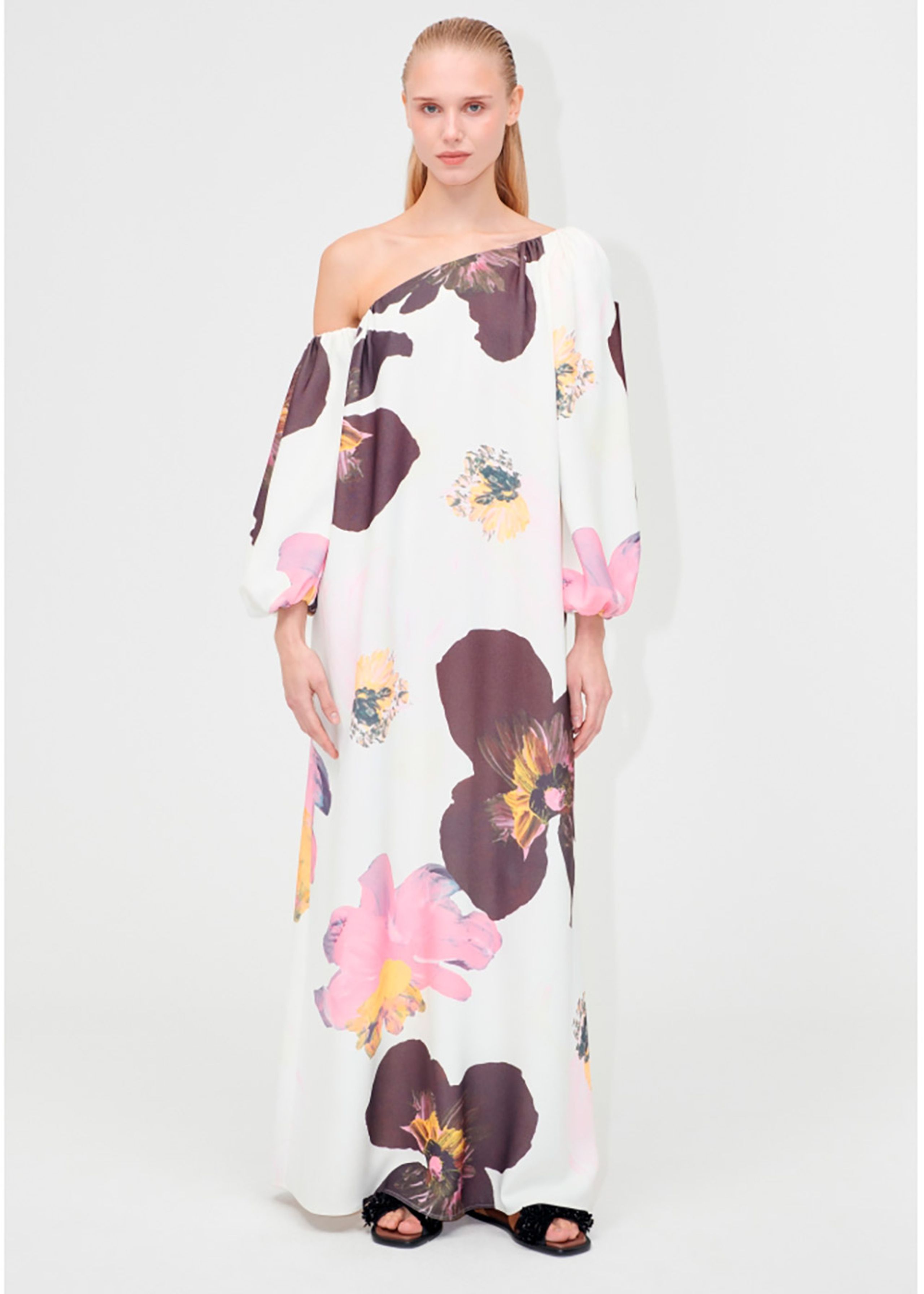 Stine Goya - Klänning - Structured Off-Shoulder Dress - Wild Flowers