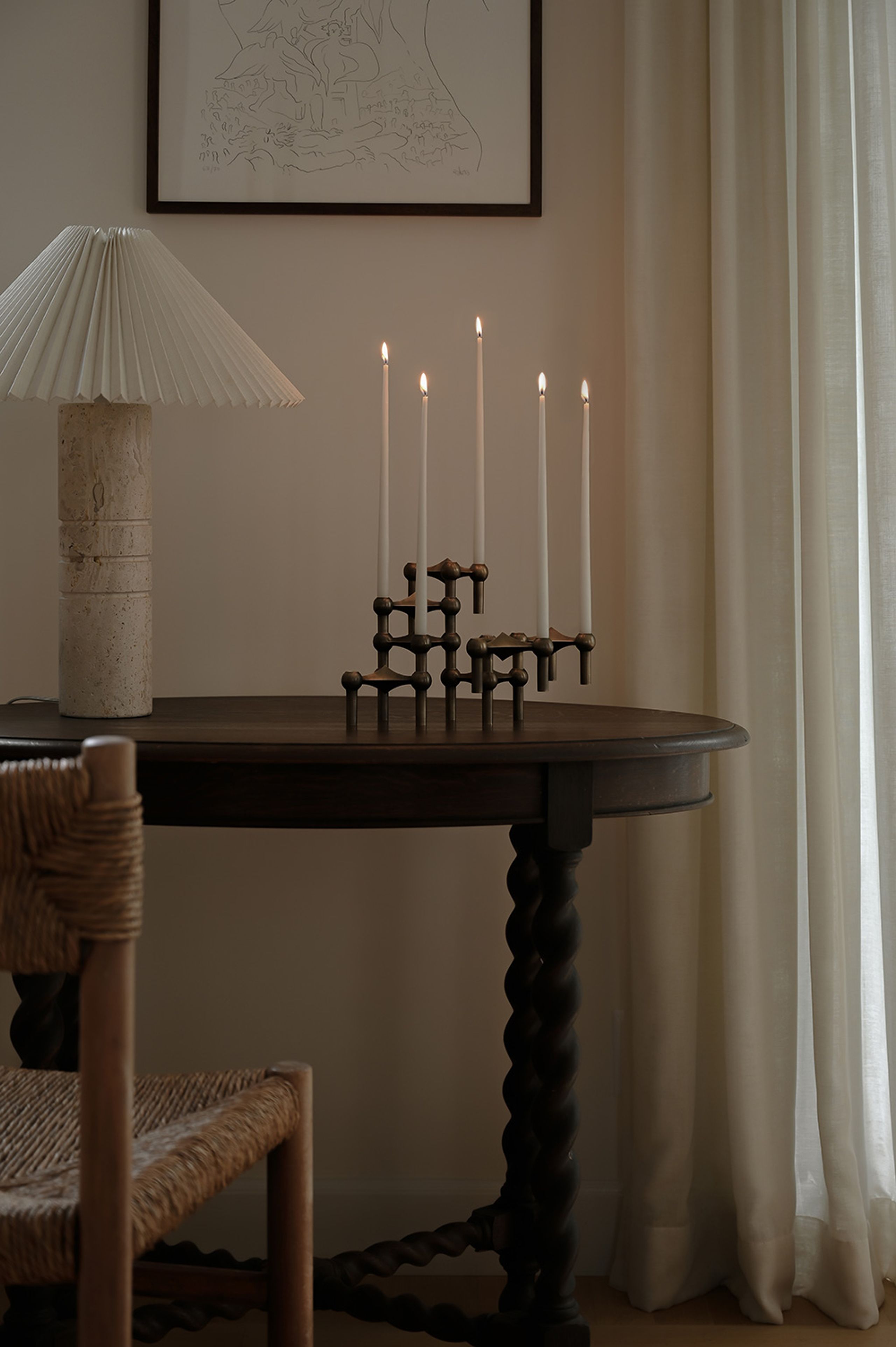 STOFF - Portavelas - Nagel Candle Holder - Bronzeret messing